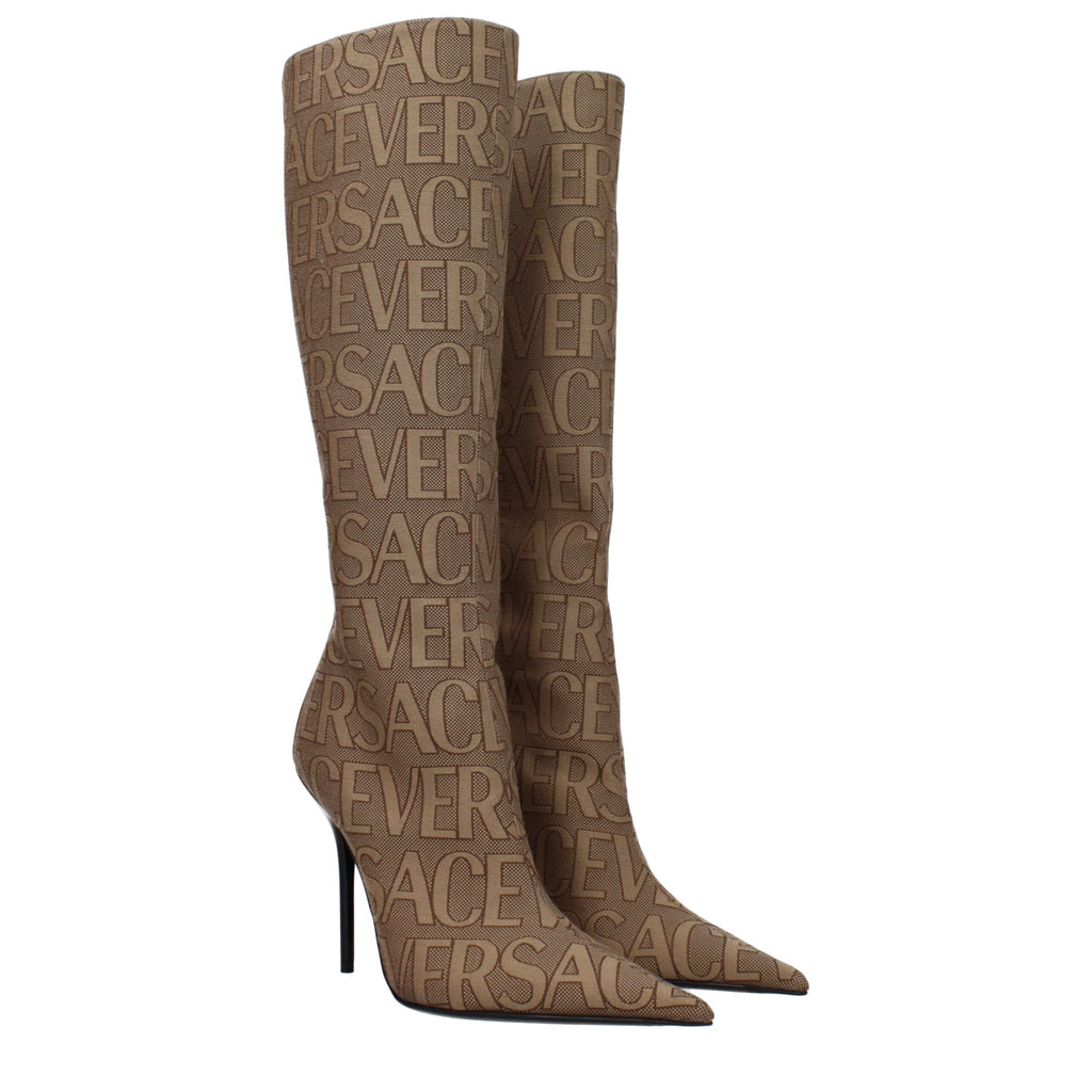 Versace Beige Fabric Boot