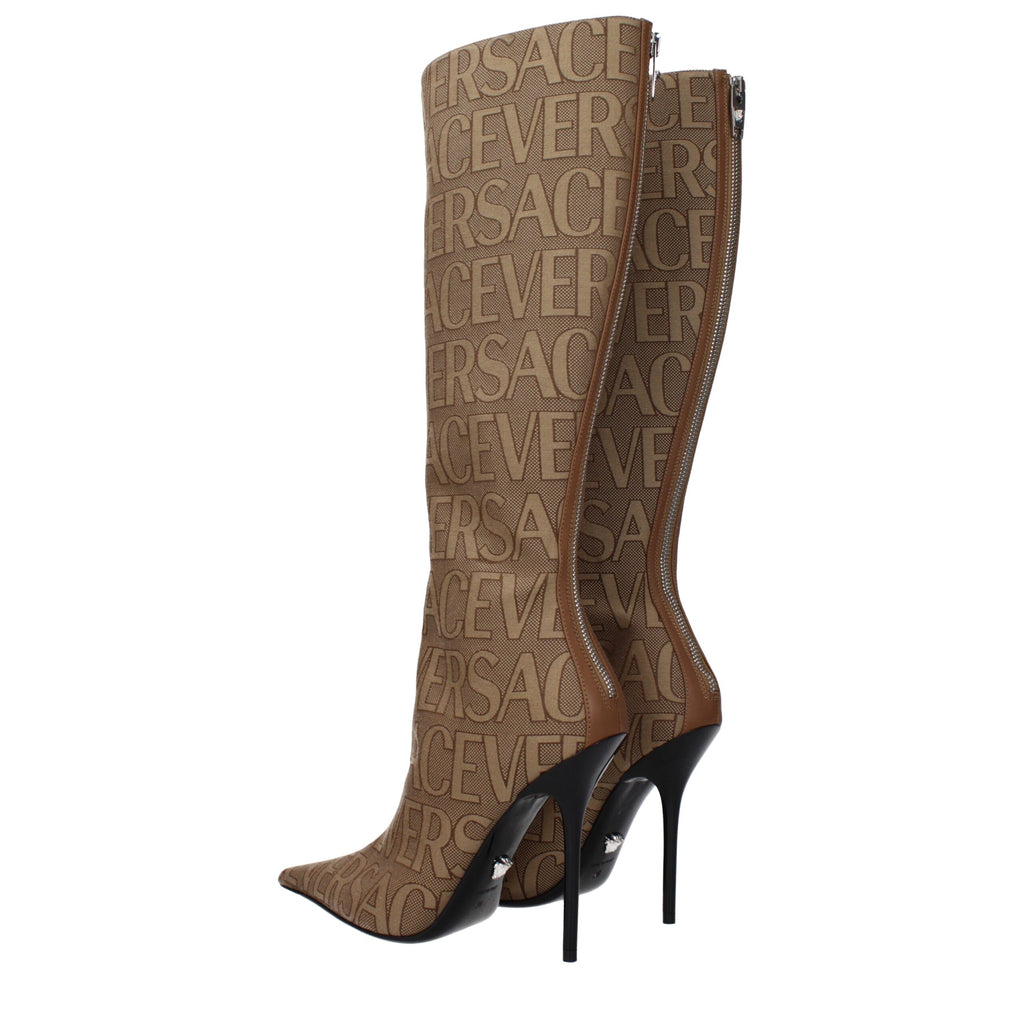 Versace Beige Fabric Boot