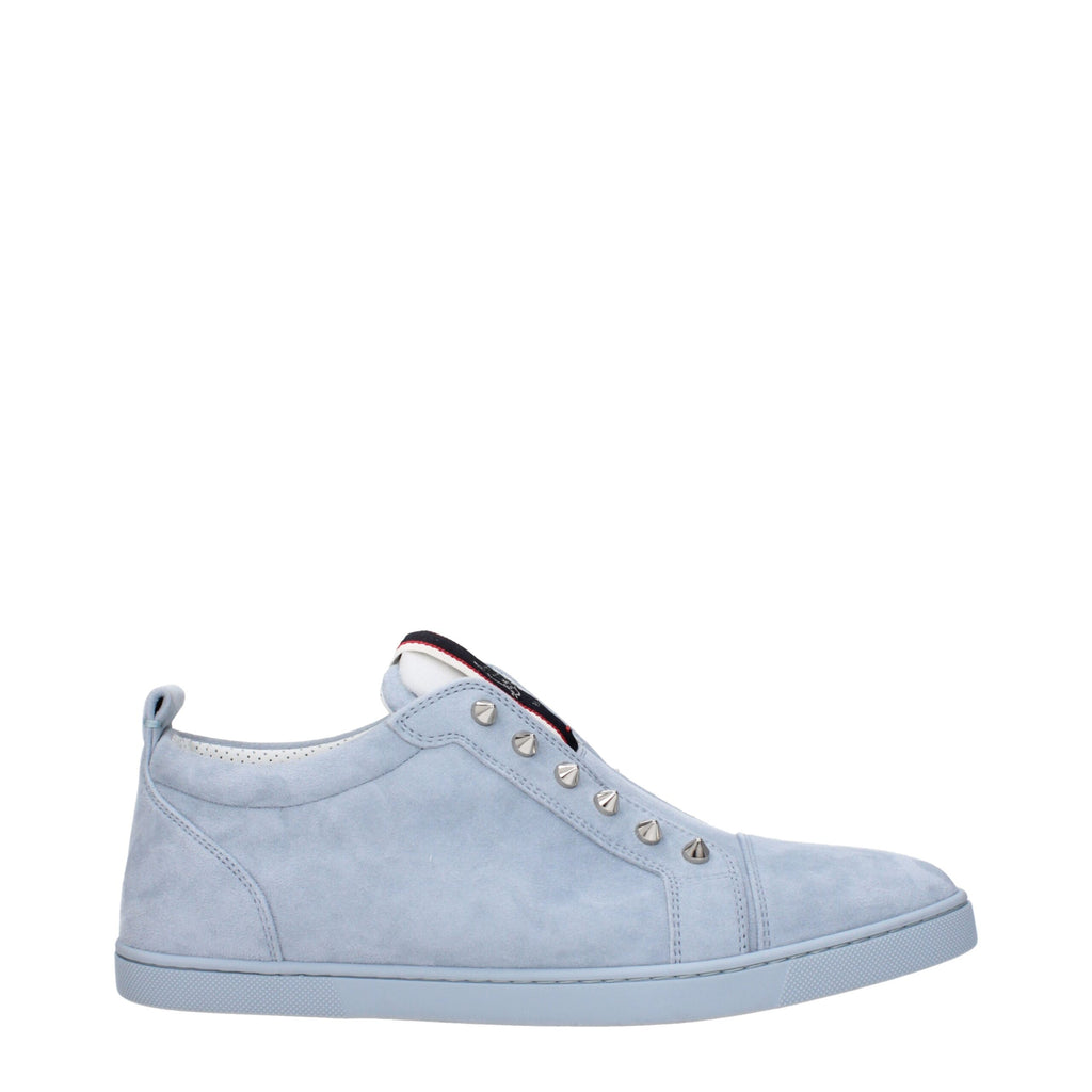 Christian Louboutin Blue Leather Slip-On Loafer