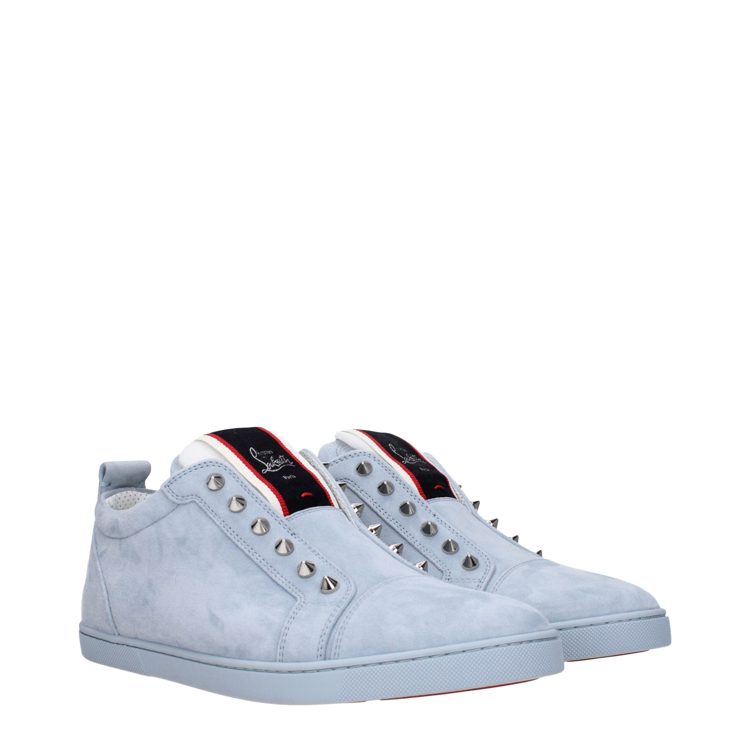 Christian Louboutin Blue Leather Slip-On Loafer