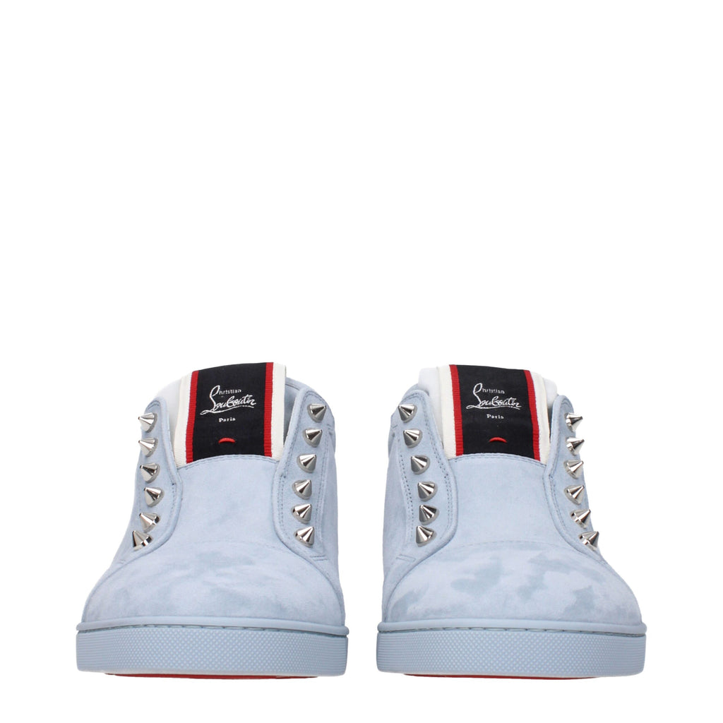 Christian Louboutin Blue Leather Slip-On Loafer