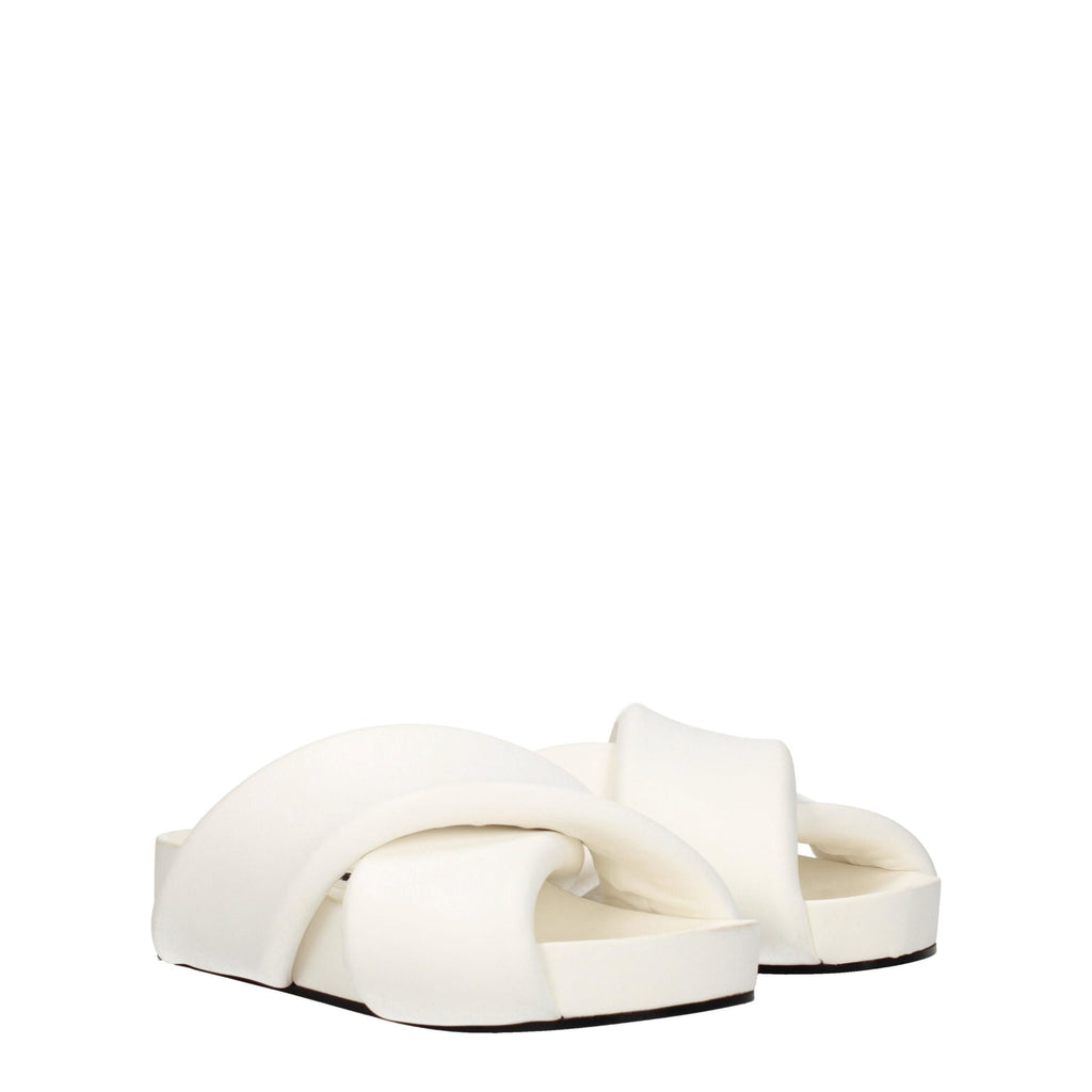 Jil Sander White Leather Slipper