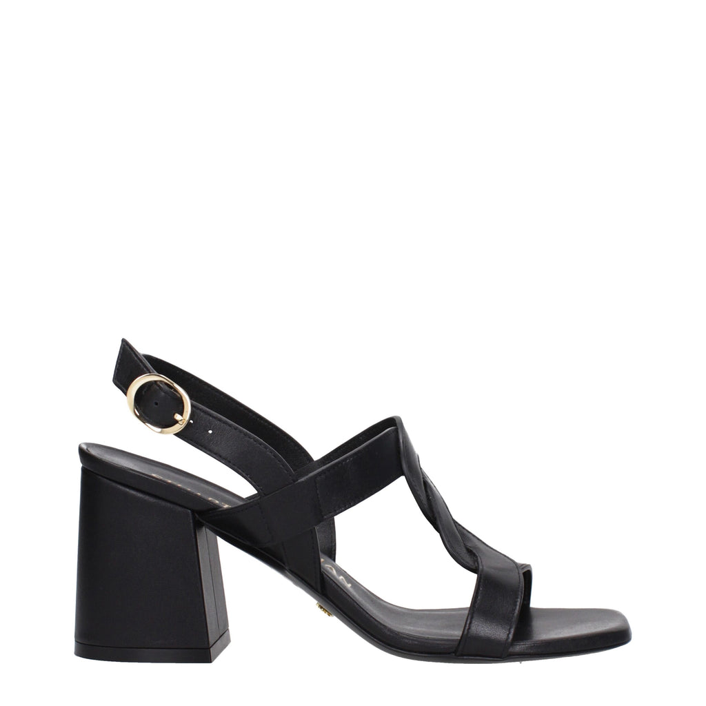 Stuart Weitzman Black Leather Sandal