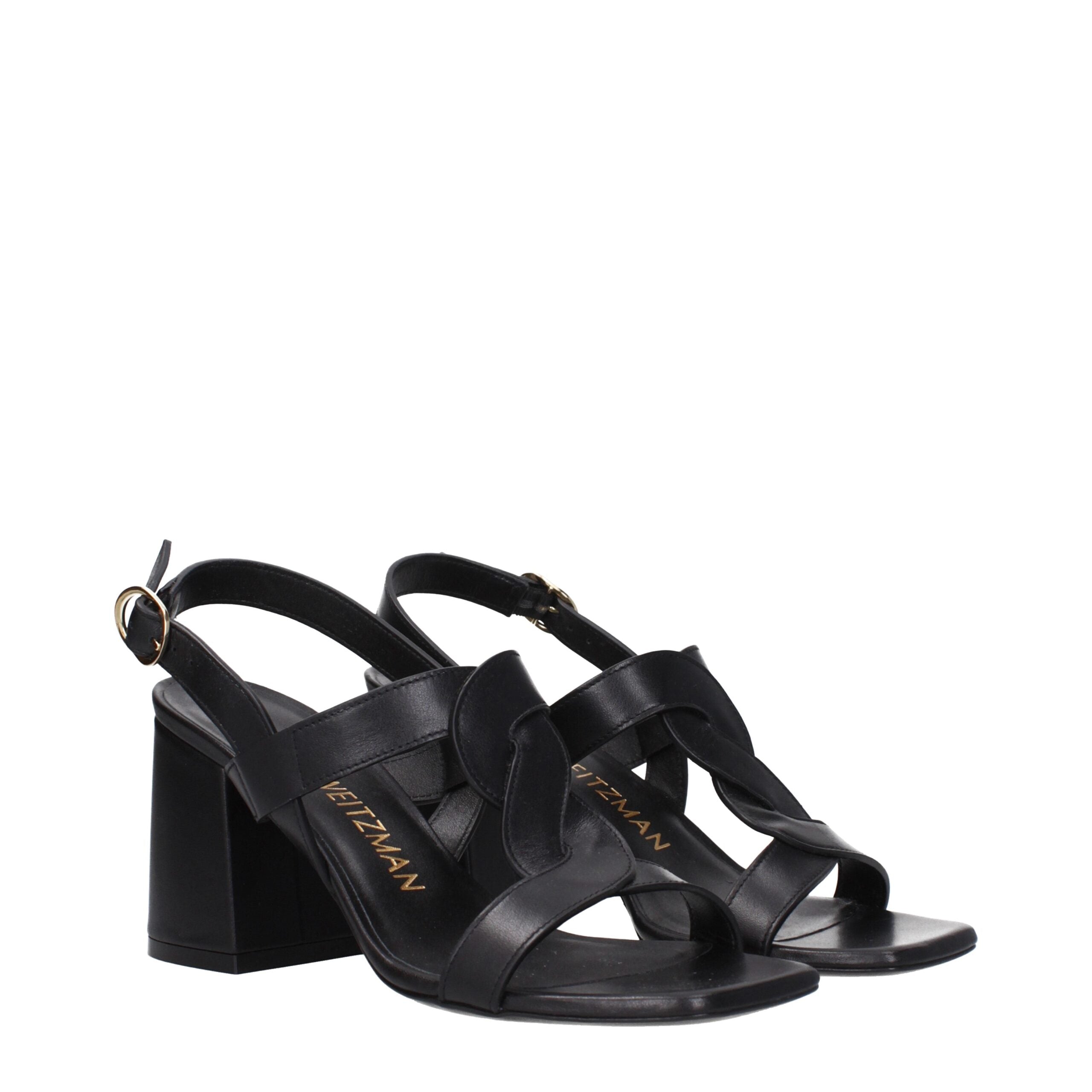 Stuart Weitzman Black Leather Sandal