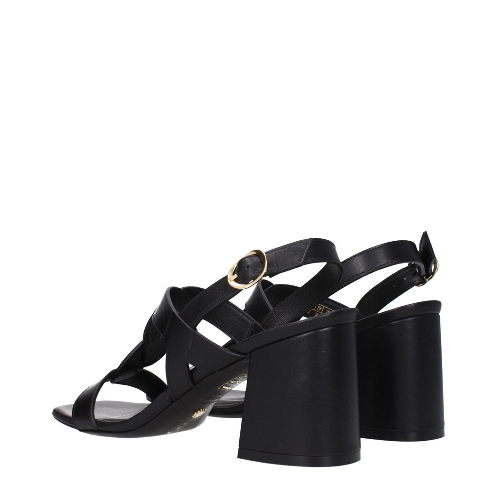 Stuart Weitzman Black Leather Sandal