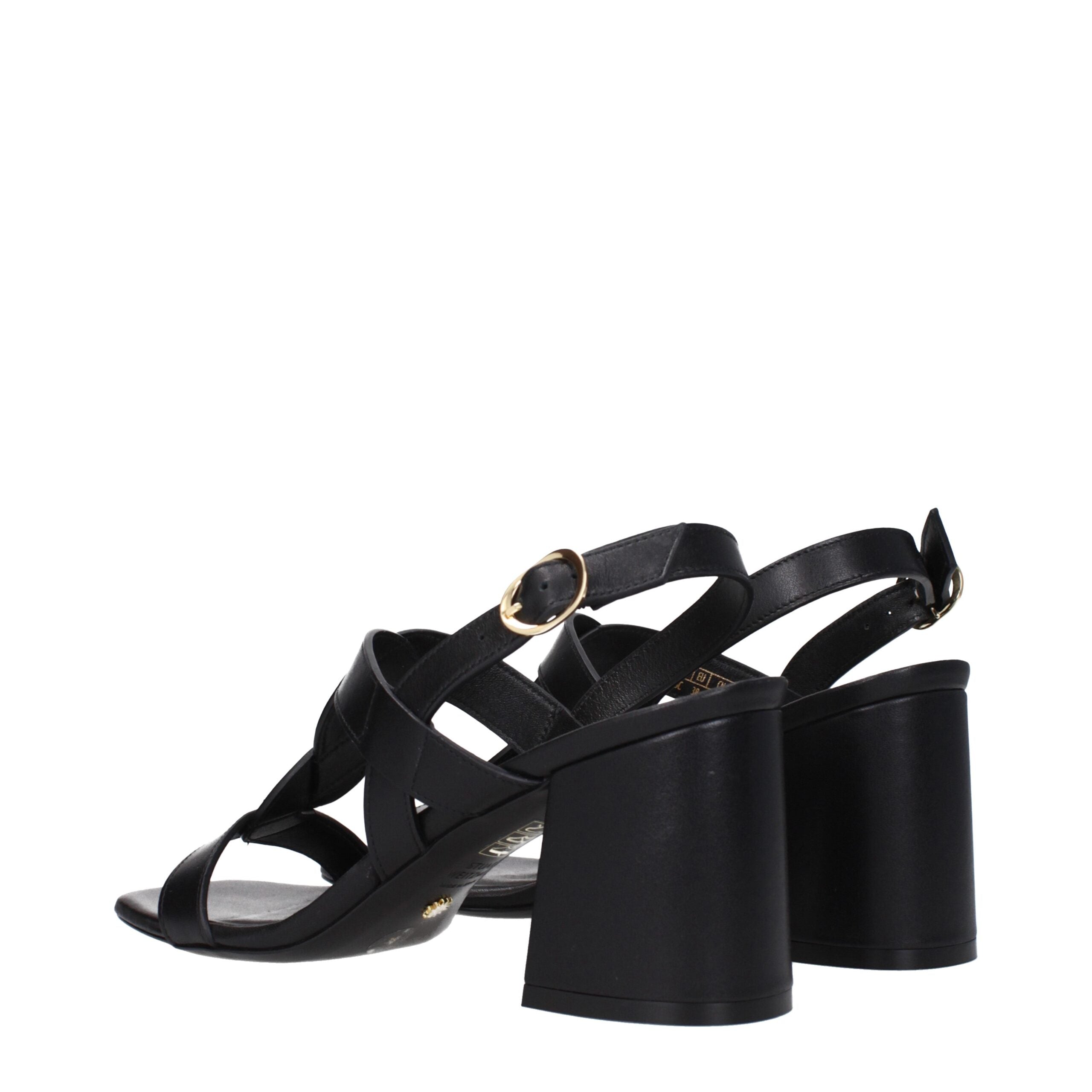 Stuart Weitzman Black Leather Sandal