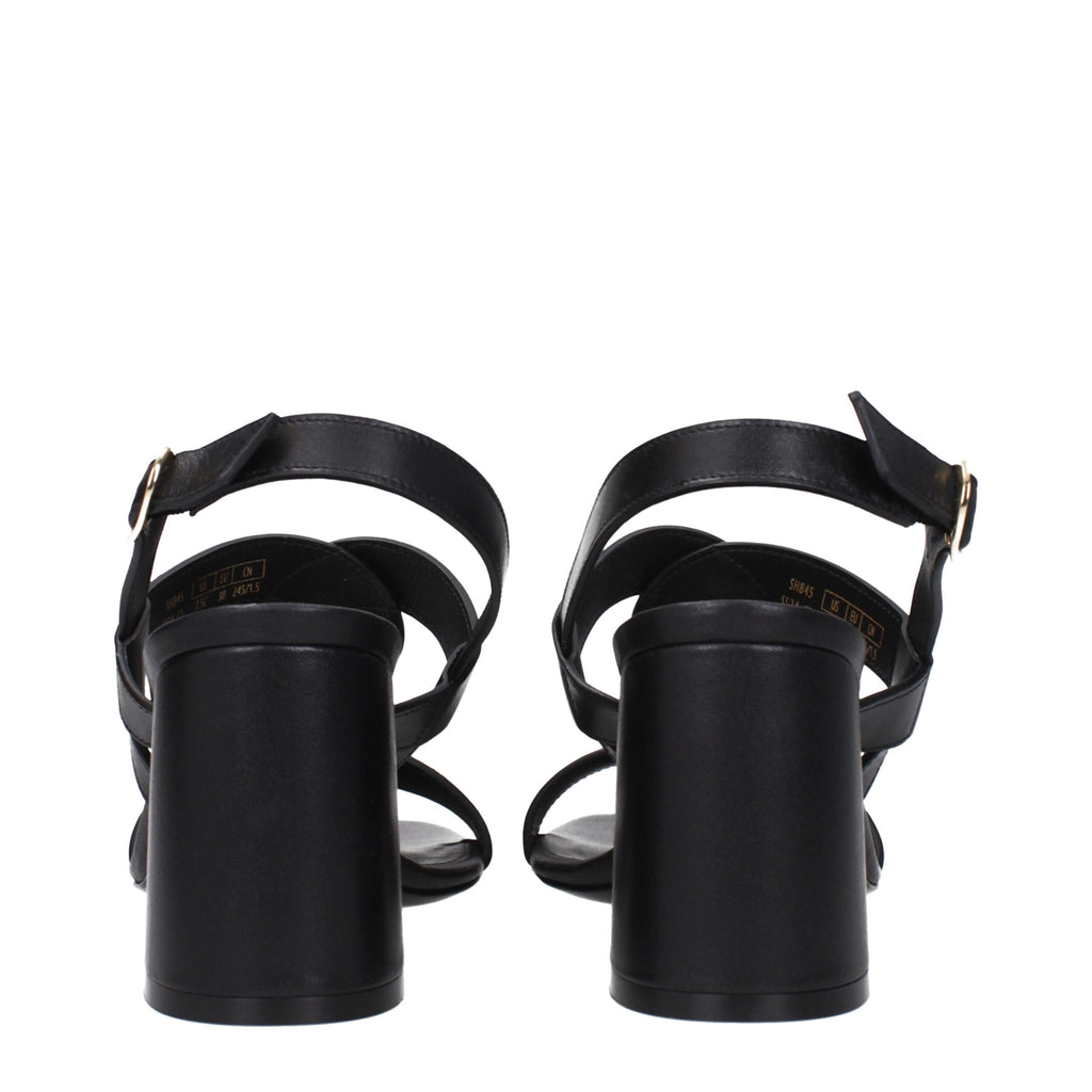 Stuart Weitzman Black Leather Sandal