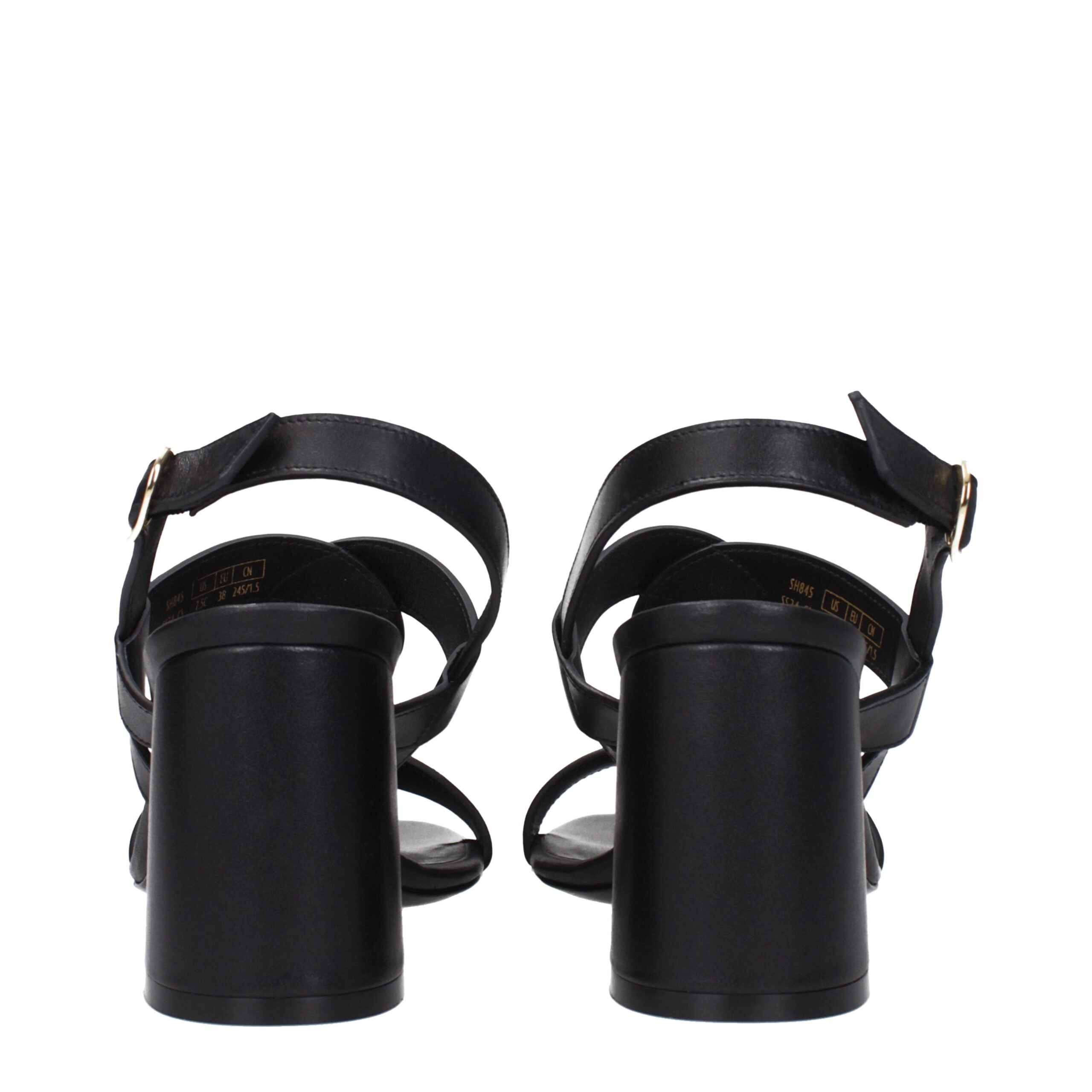 Stuart Weitzman Black Leather Sandal