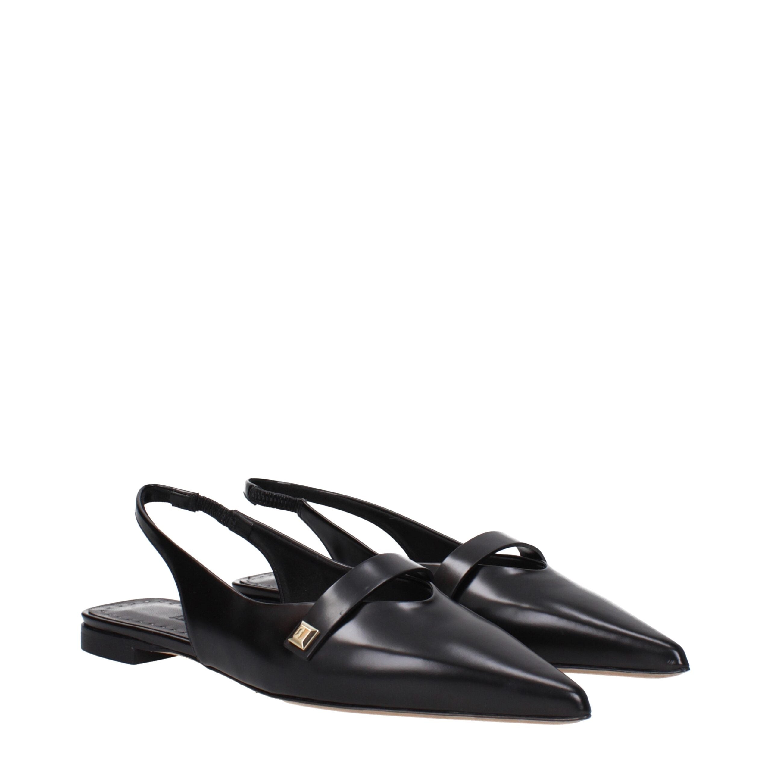 Max Mara Black Leather Sandal