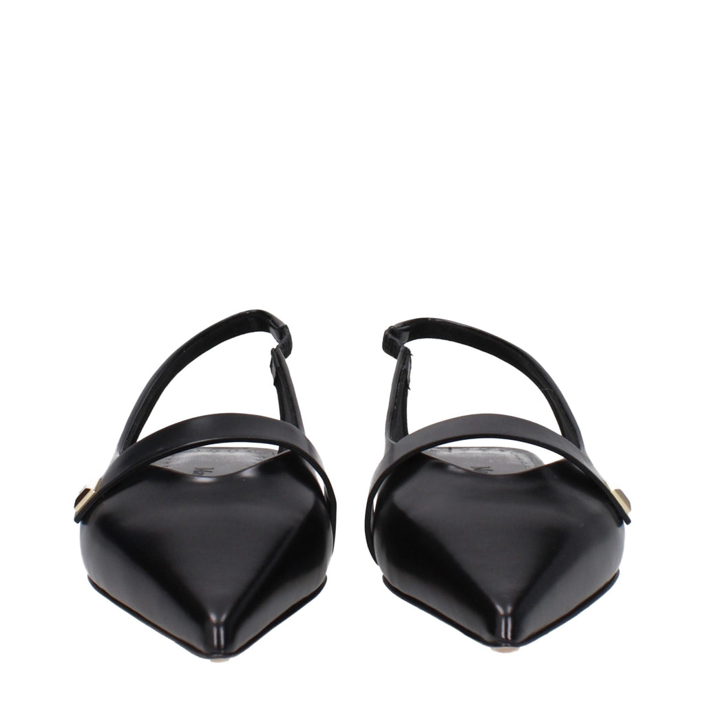 Max Mara Black Leather Sandal