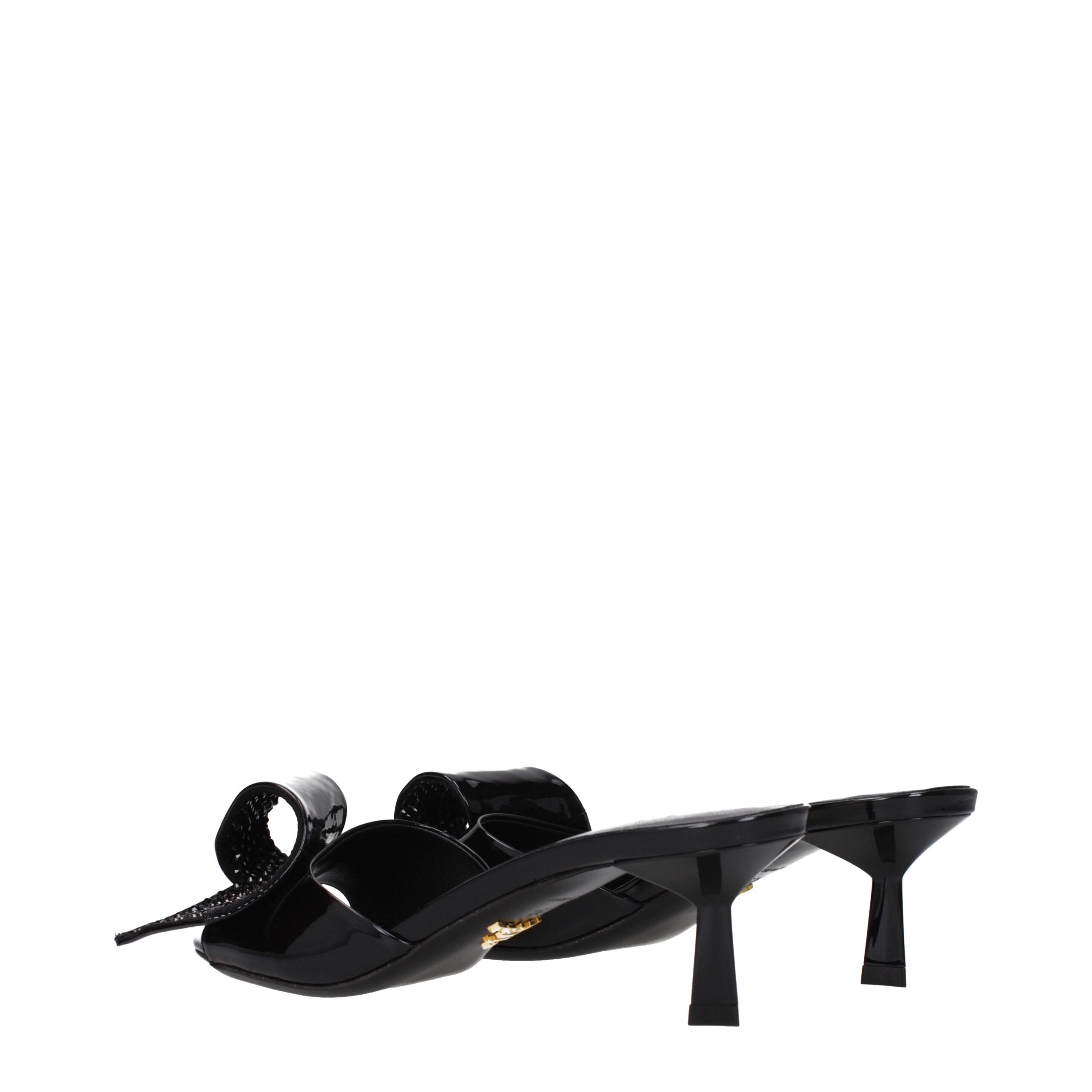 Prada Black Leather Sandal
