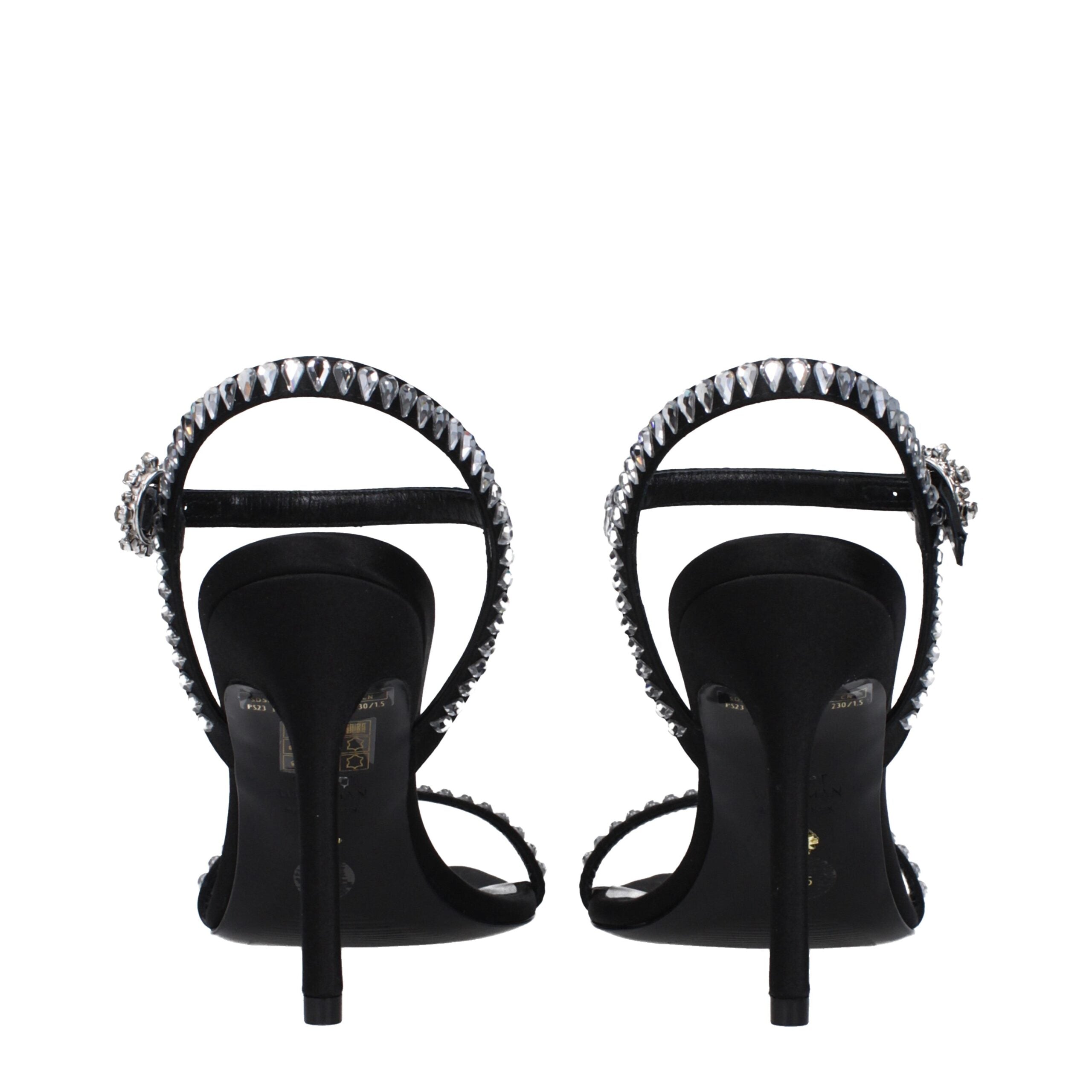 Stuart Weitzman Black Satin Sandal