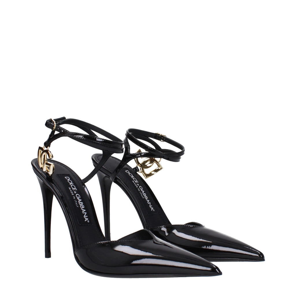 Dolce & Gabbana Black Leather Sandal