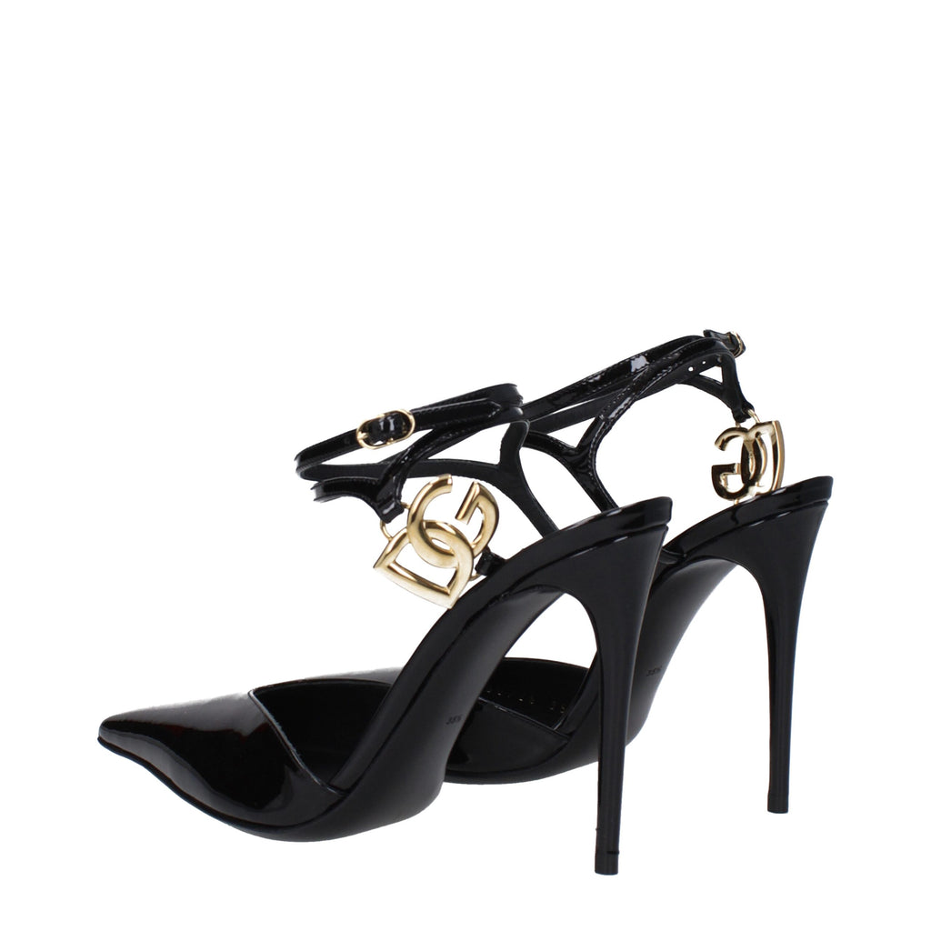 Dolce & Gabbana Black Leather Sandal
