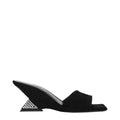 The Attico Black Leather Sandal