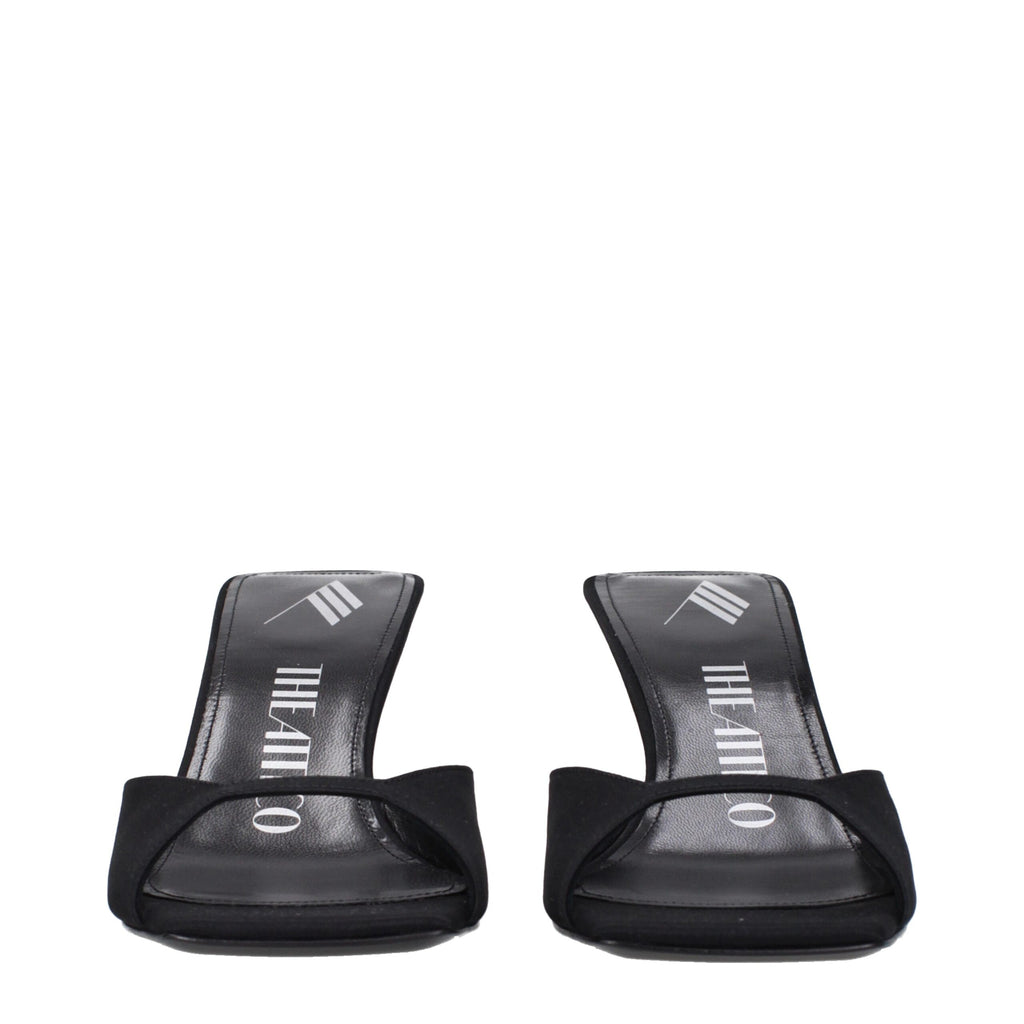 The Attico Black Satin Sandal
