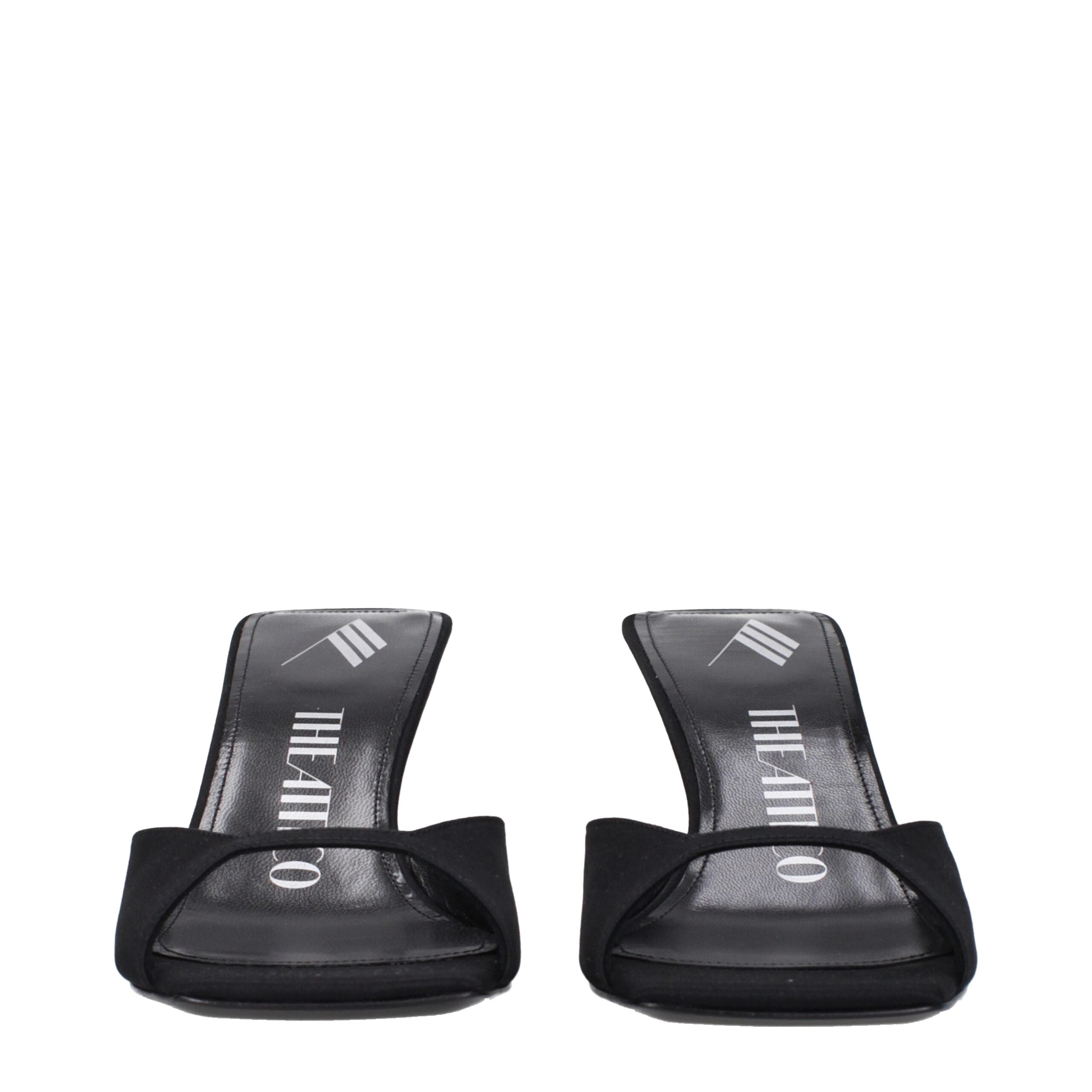 The Attico Black Satin Sandal