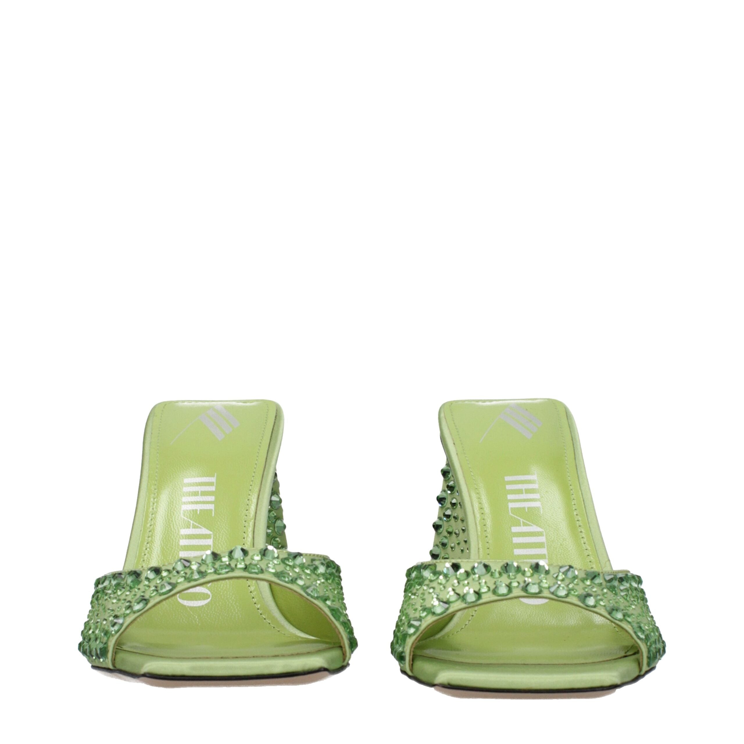 The Attico Green Satin Sandal