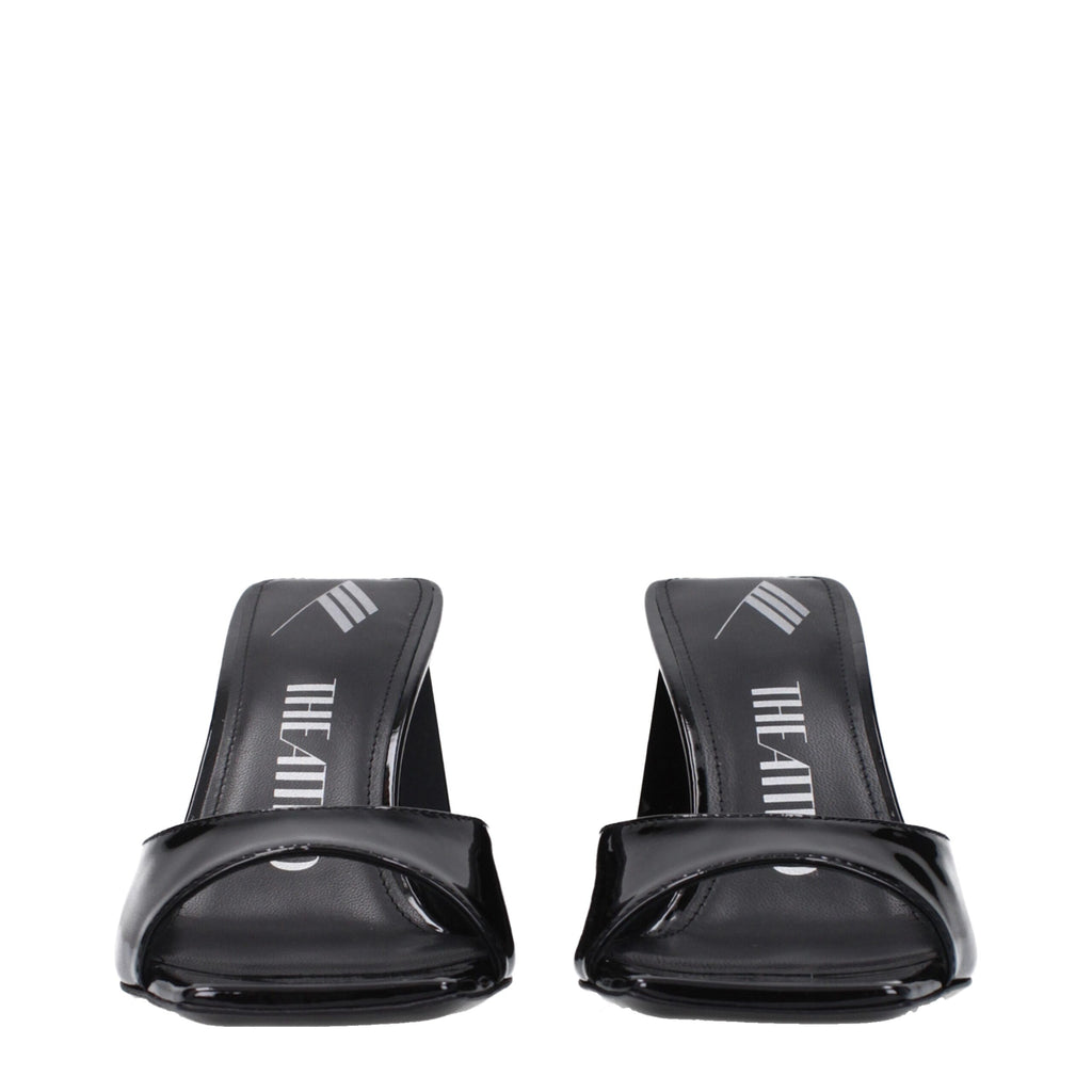 The Attico Black Leather Sandal