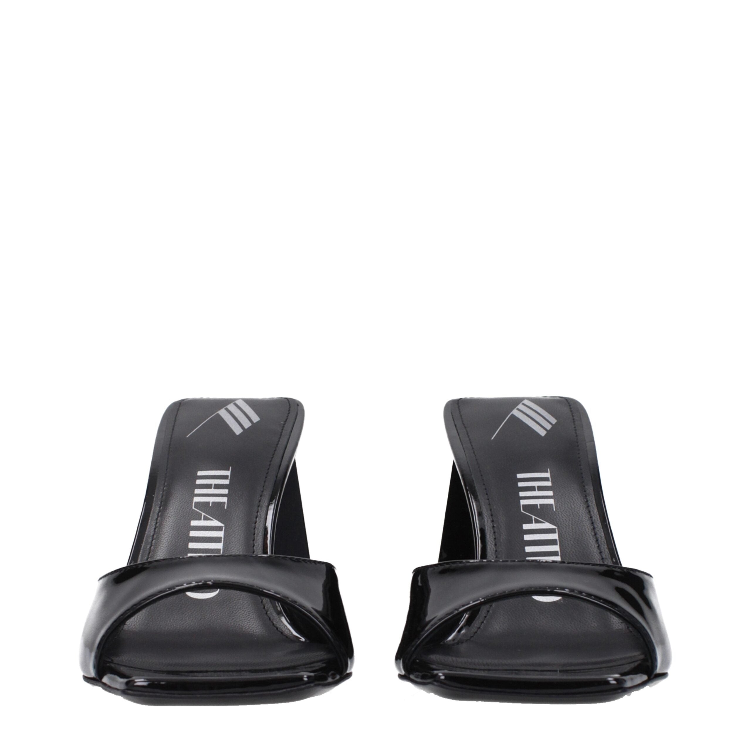 The Attico Black Leather Sandal