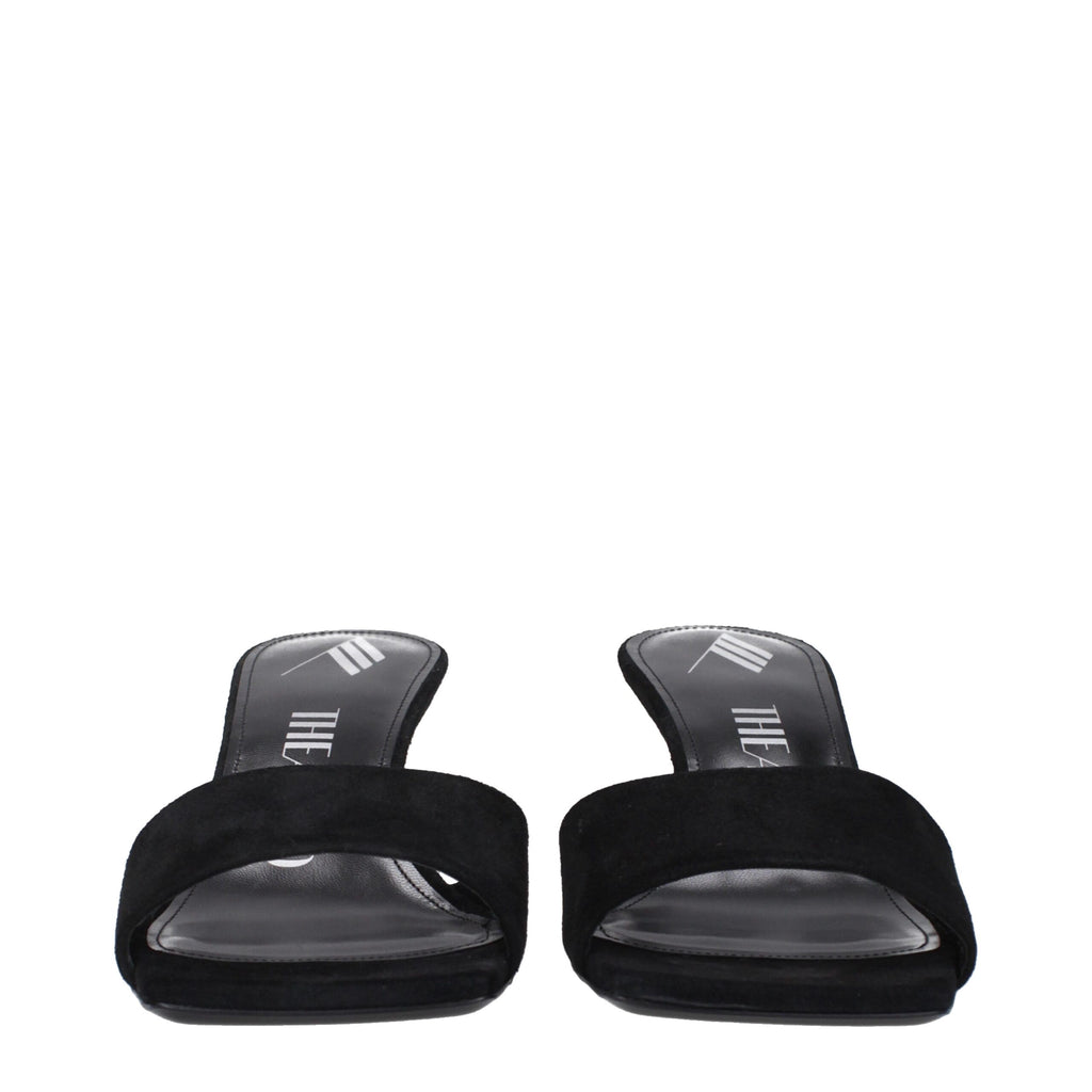 The Attico Black Leather Sandal