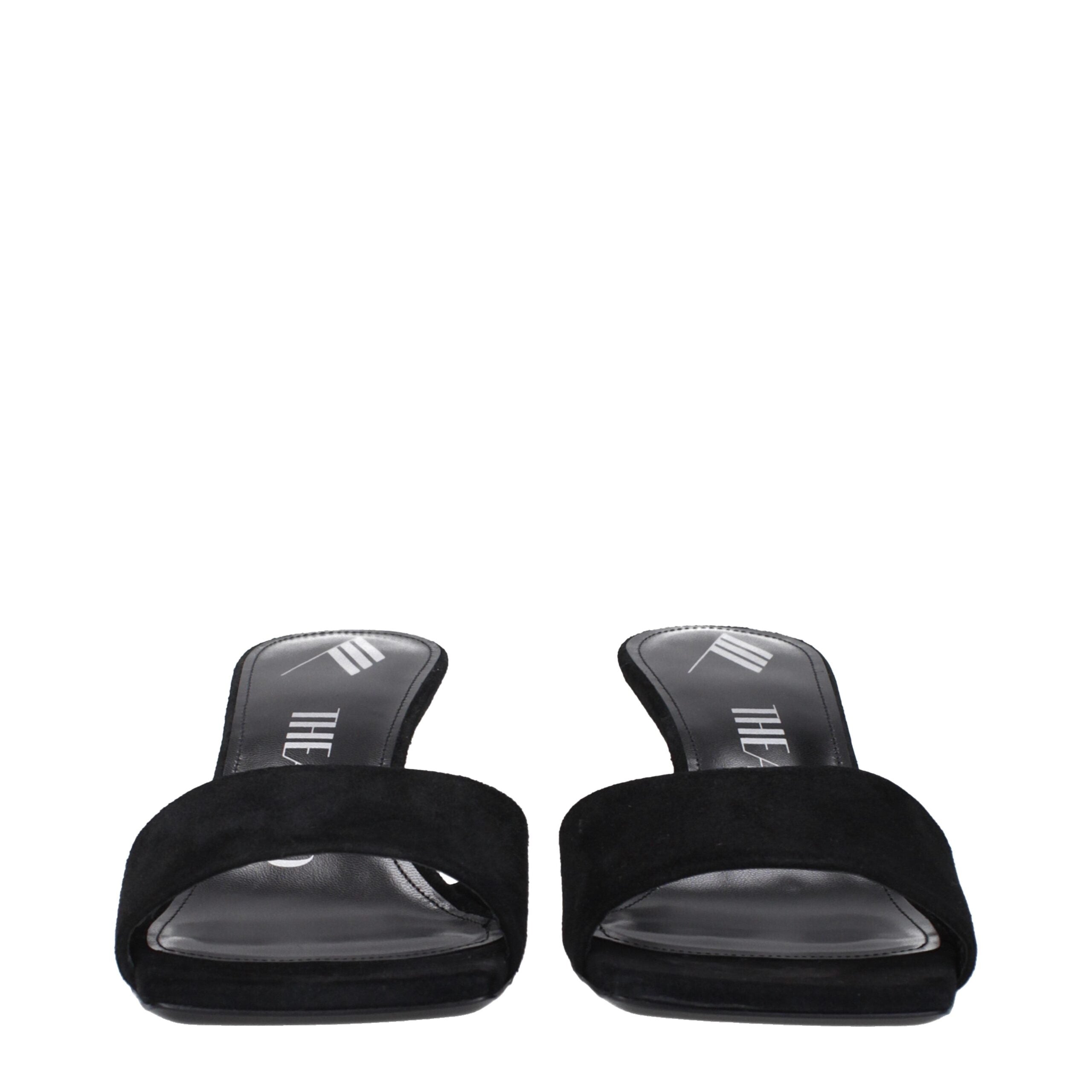 The Attico Black Leather Sandal