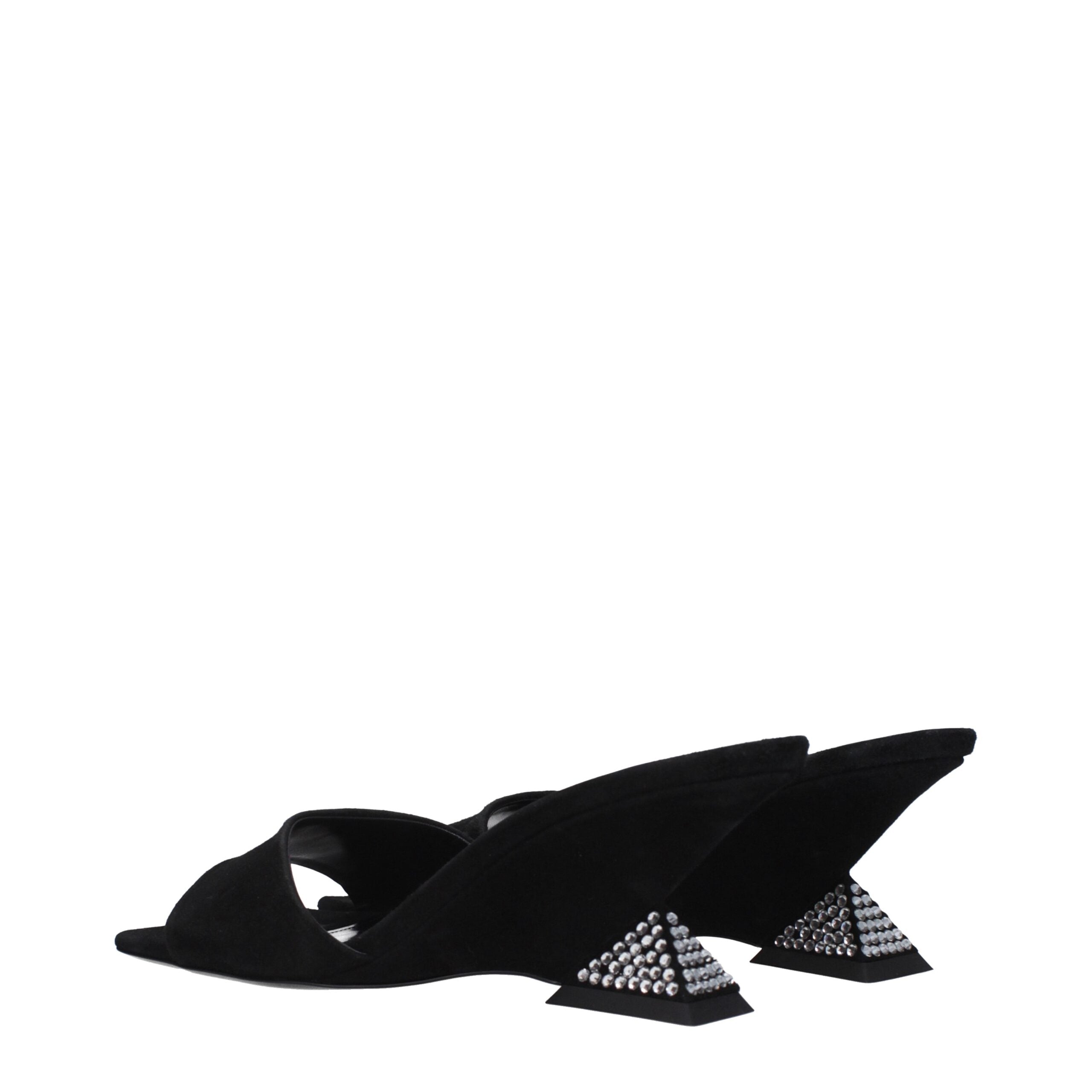 The Attico Black Leather Sandal