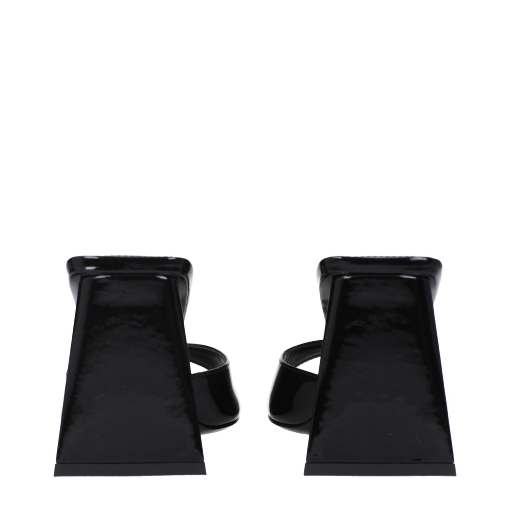 The Attico Black Leather Sandal