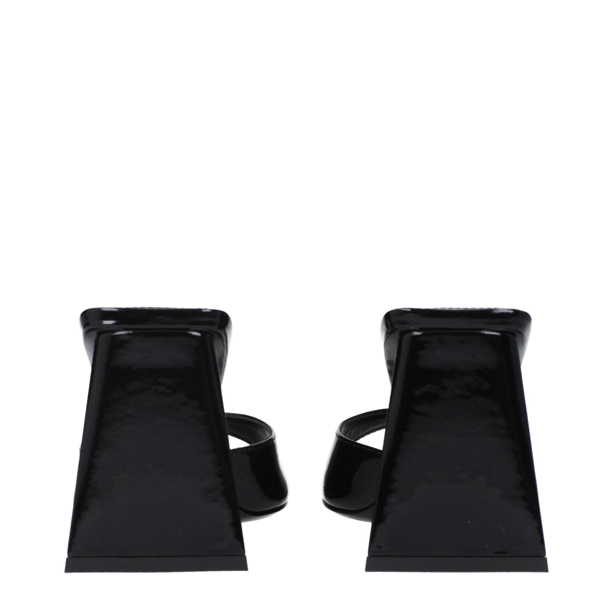 The Attico Black Leather Sandal