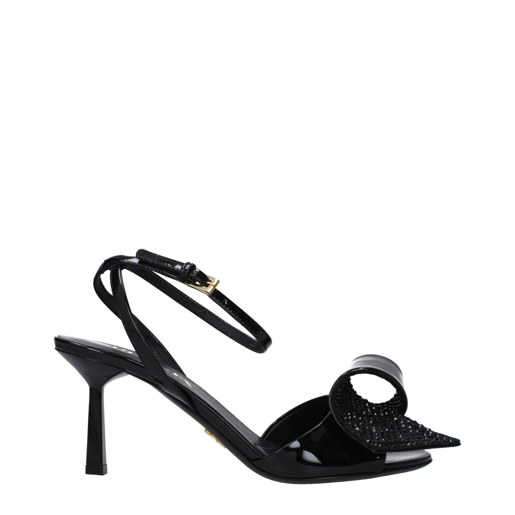 Prada Black Leather Sandal
