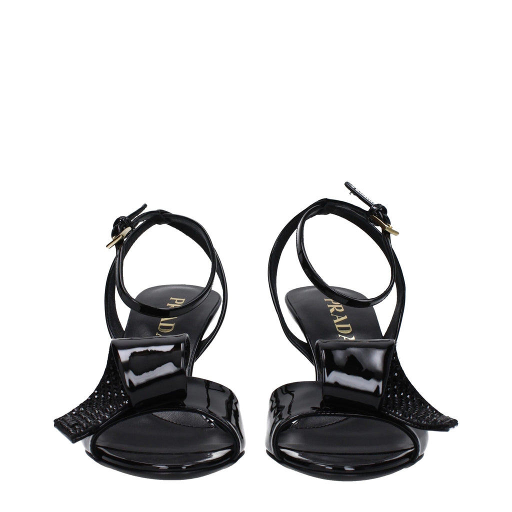 Prada Black Leather Sandal