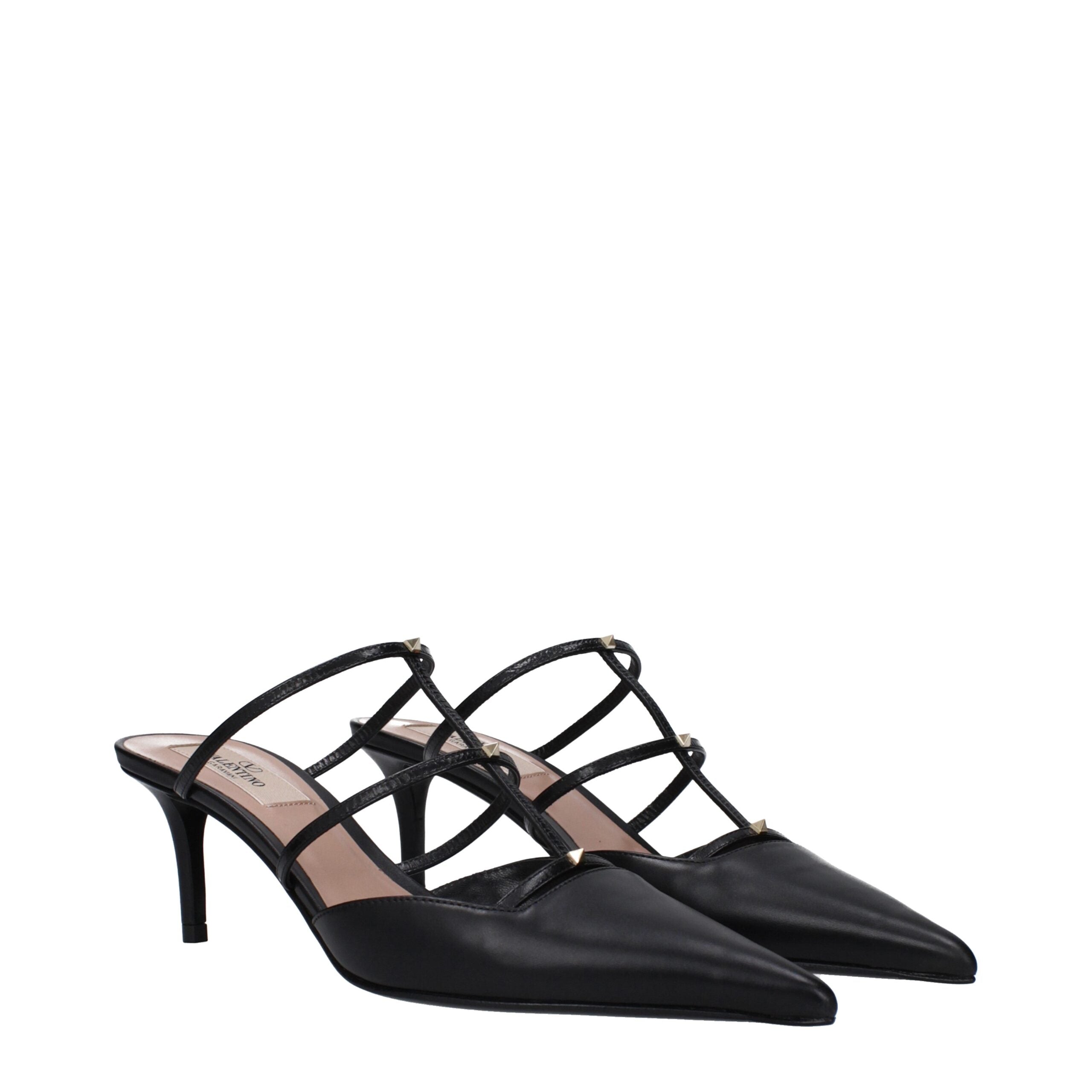 Valentino Garavani Black Leather Sandal