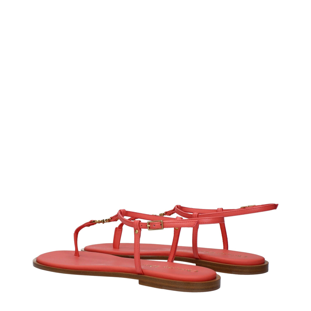 Christian Dior Pink Leather Flip-Flop Sandal