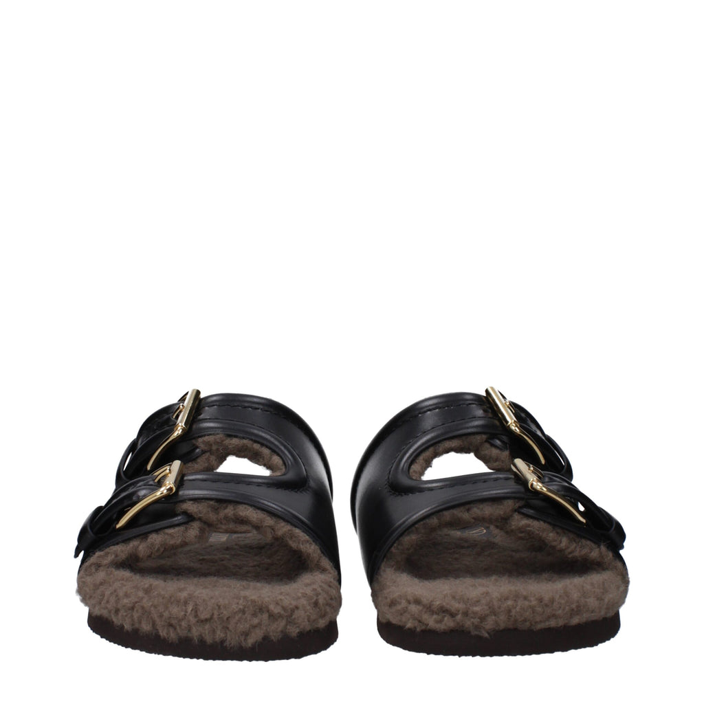 Valentino Garavani Black Leather Slipper