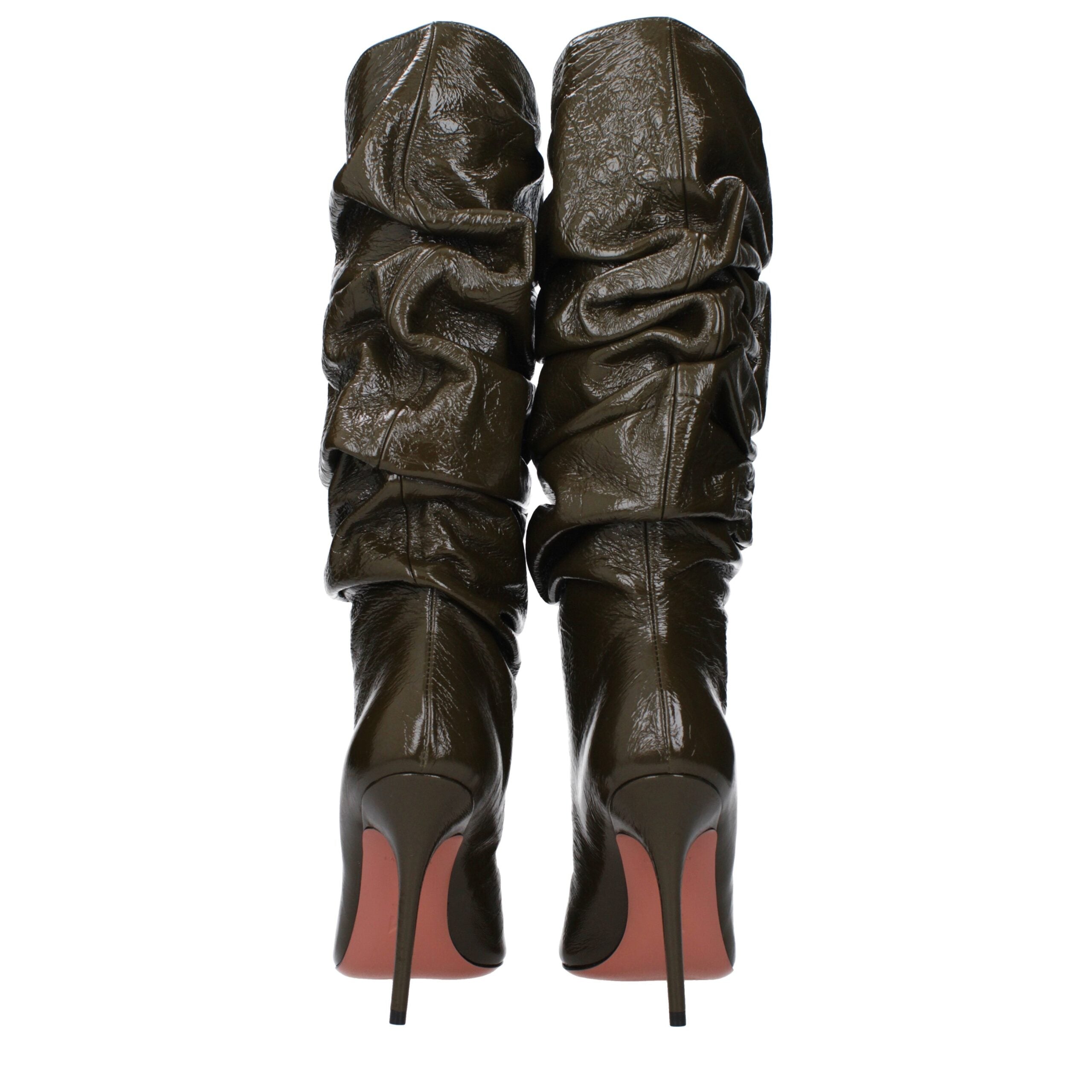 Amina Muaddi Green Leather Boot