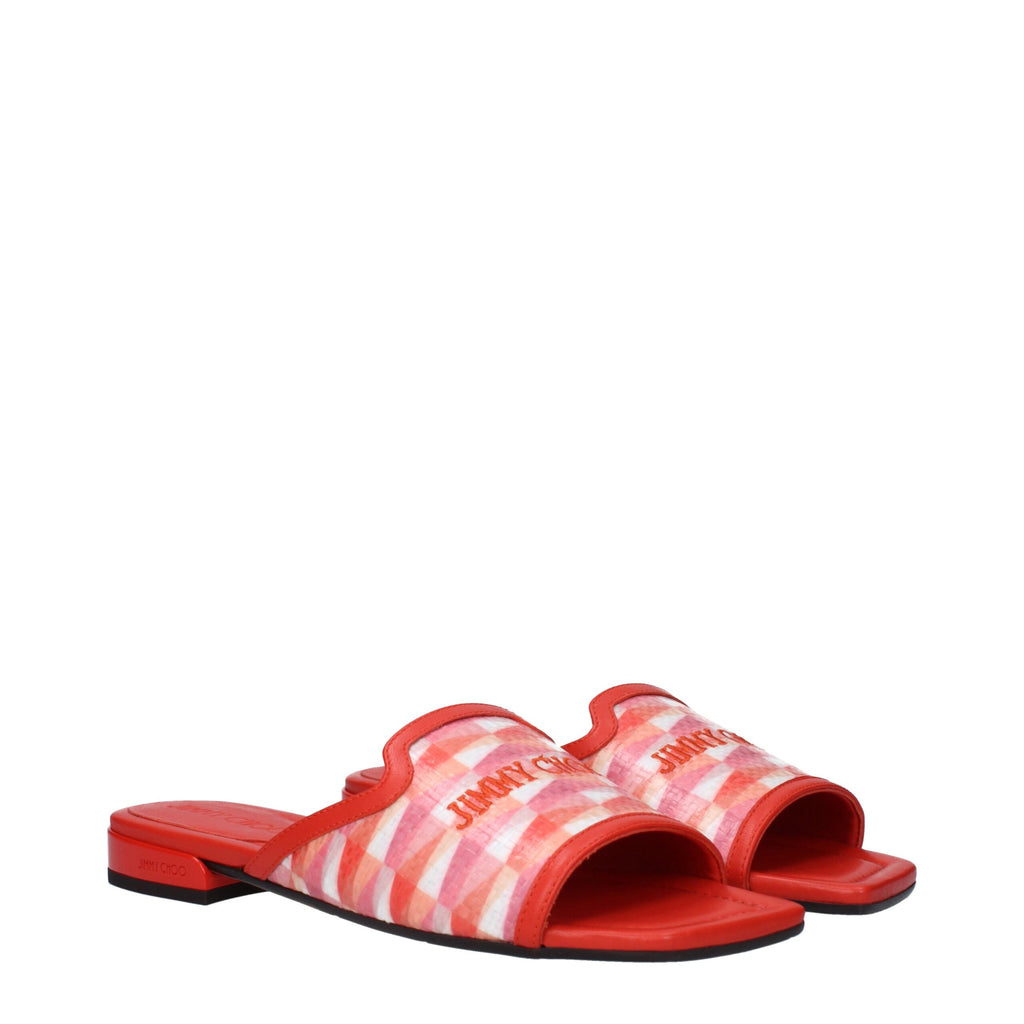 Jimmy Choo Orange Fabric Slipper