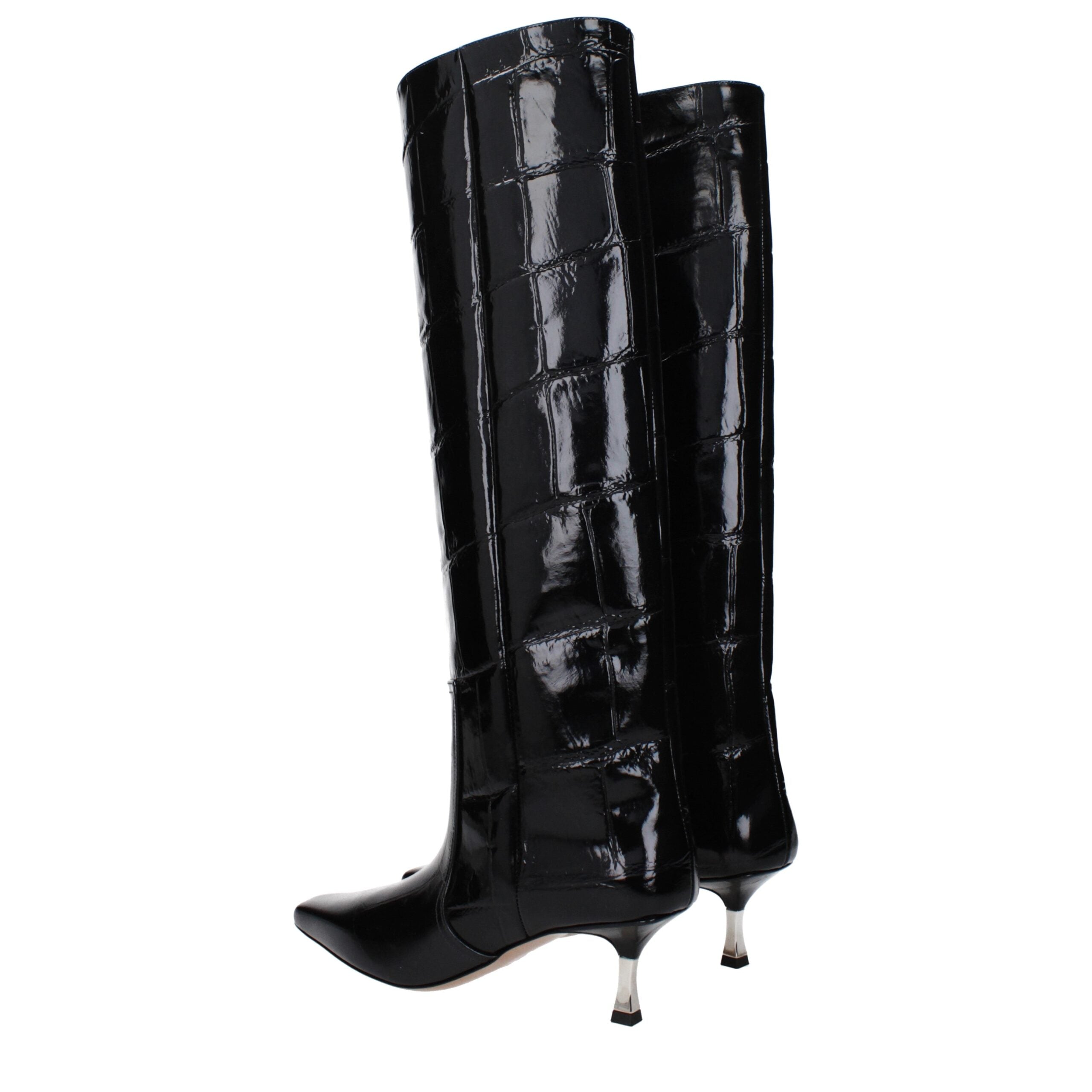 Paris Texas Black Leather Boot
