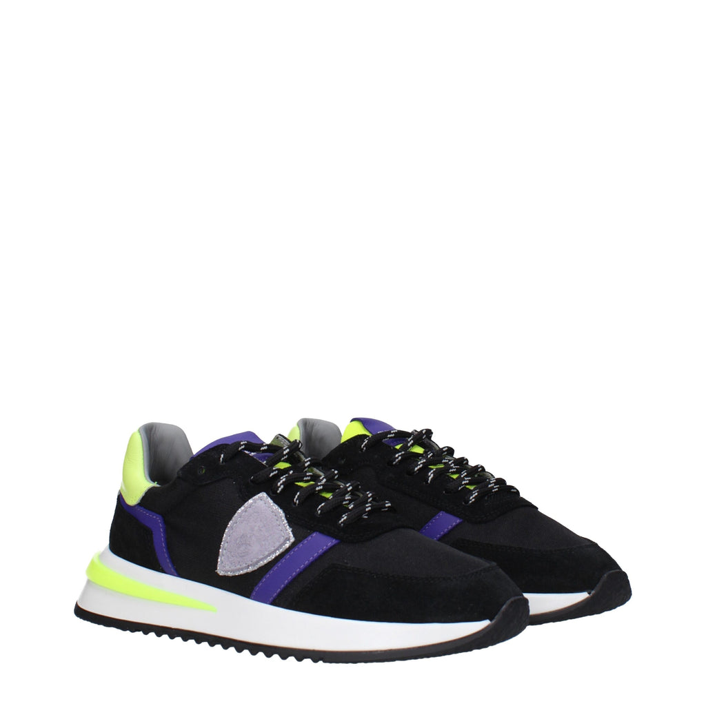 Philippe Model Black Fabric Sneakers