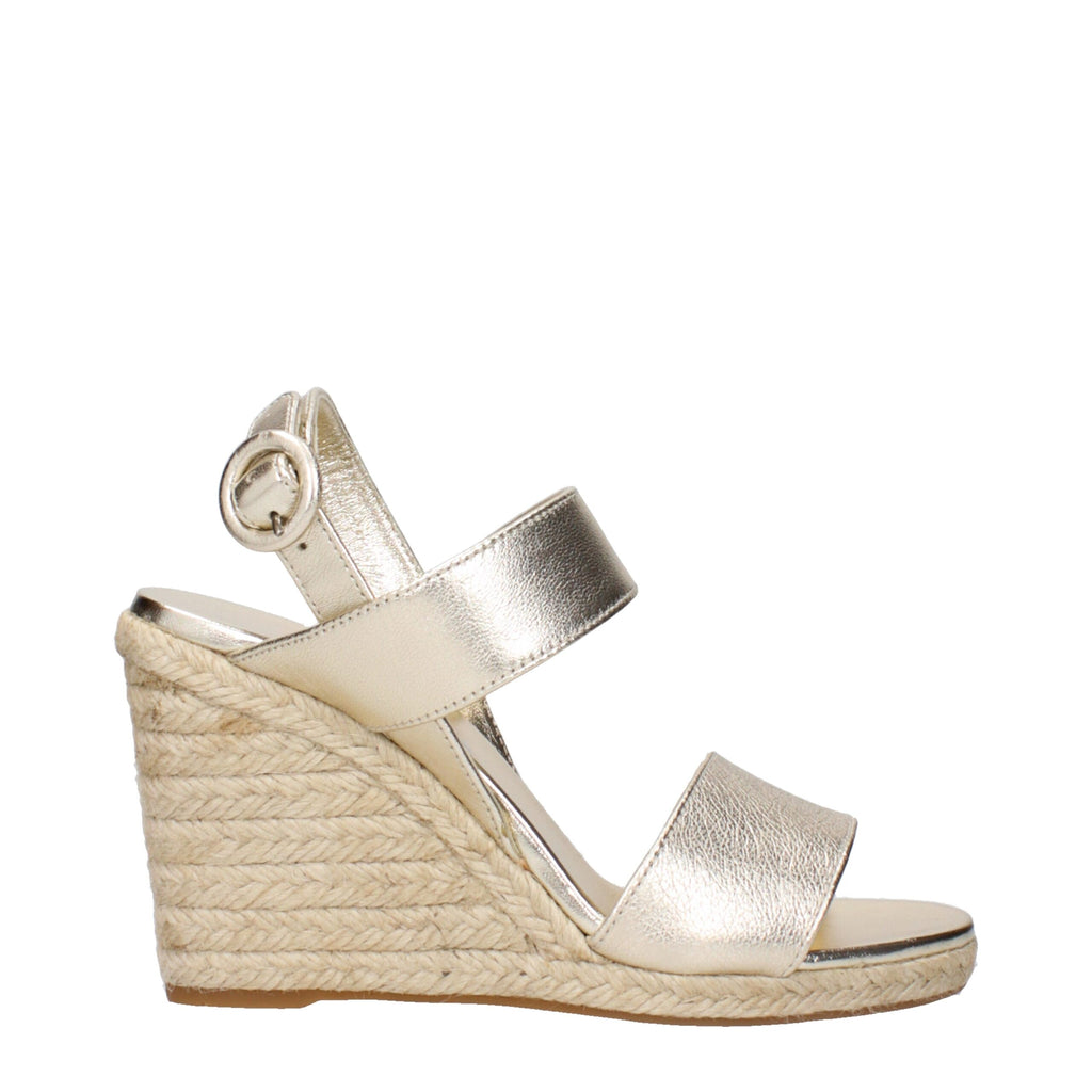 Prada Gold Leather Wedge