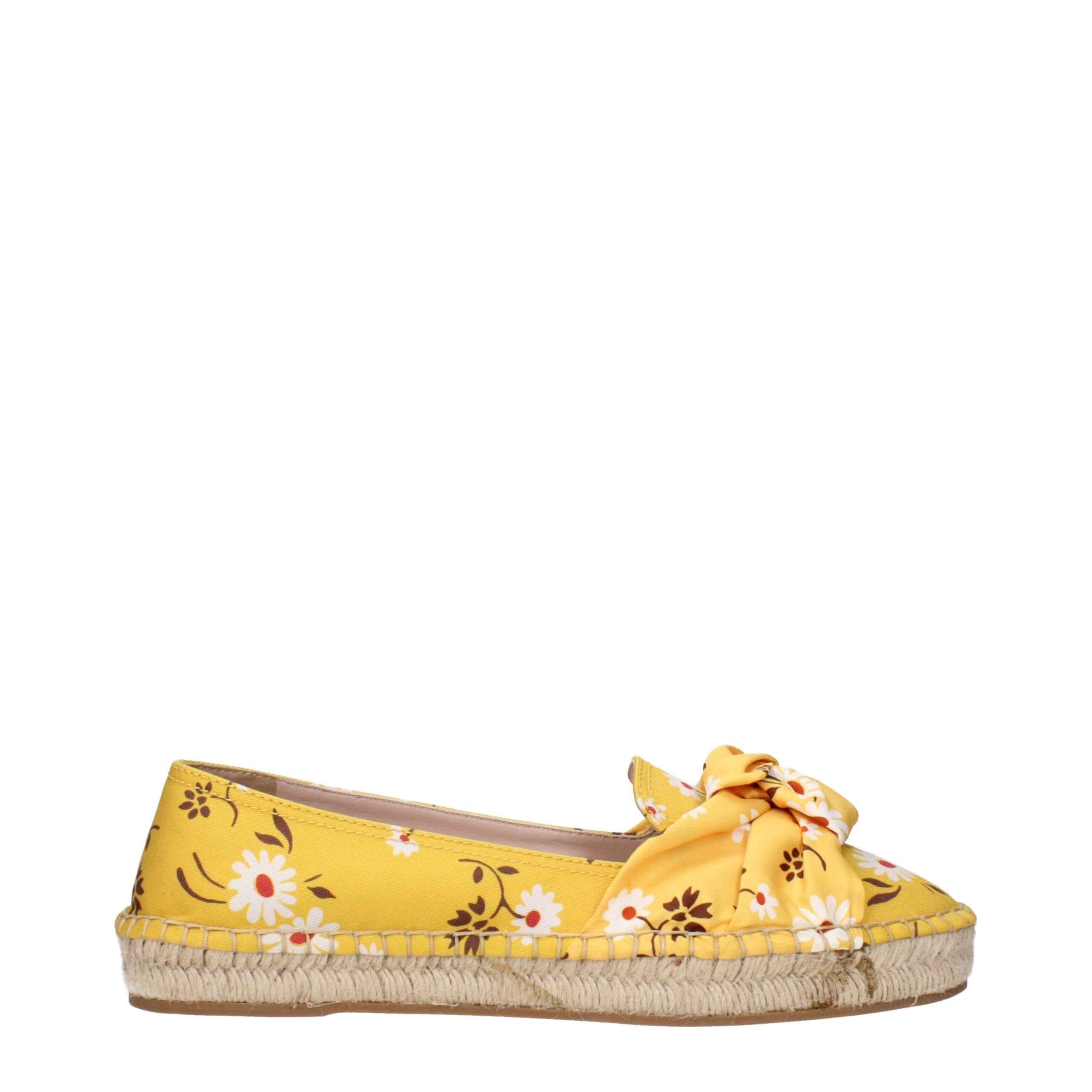 Miu Miu Yellow Fabric Espadrille