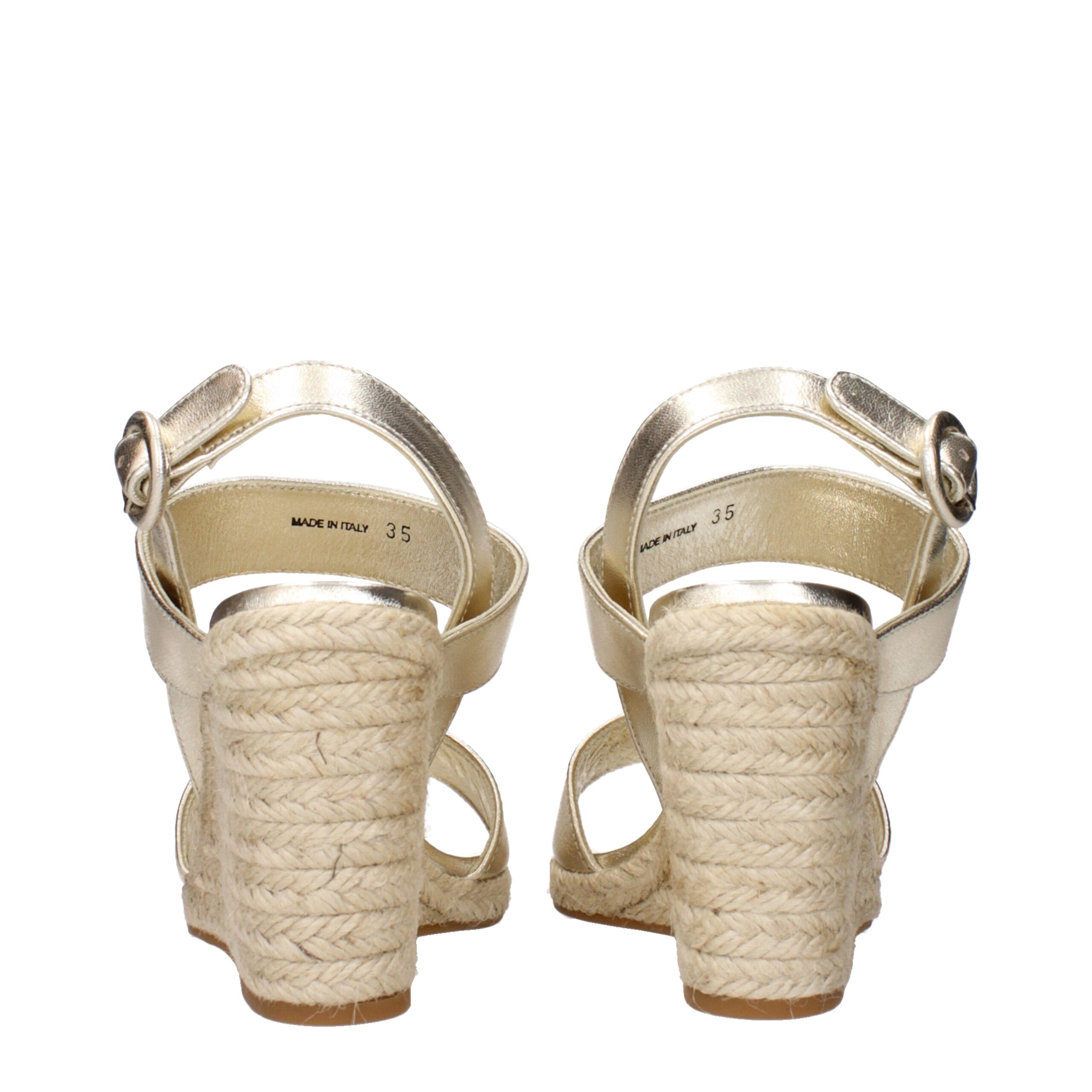 Prada Gold Leather Wedge