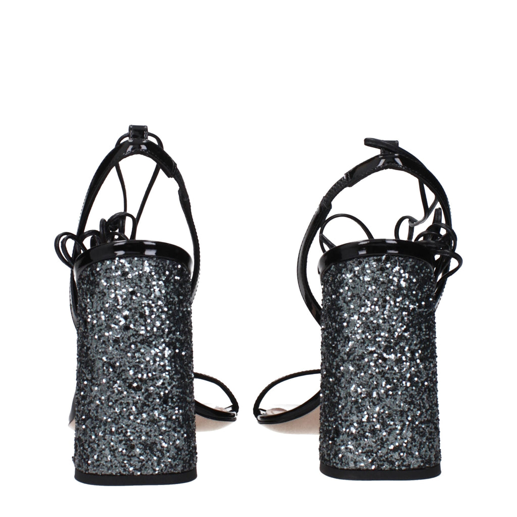 Miu Miu Black Leather Sandal