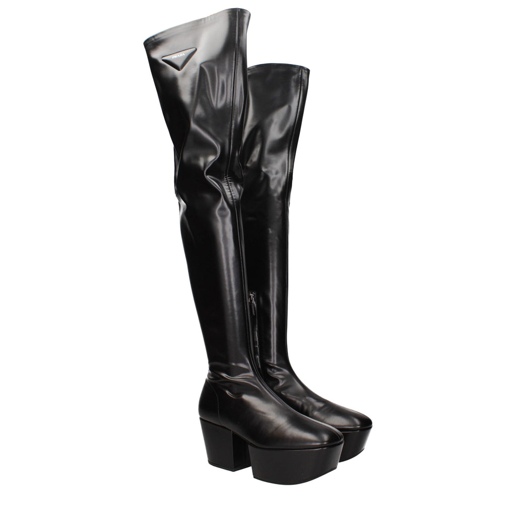 Prada Black Leather Boot