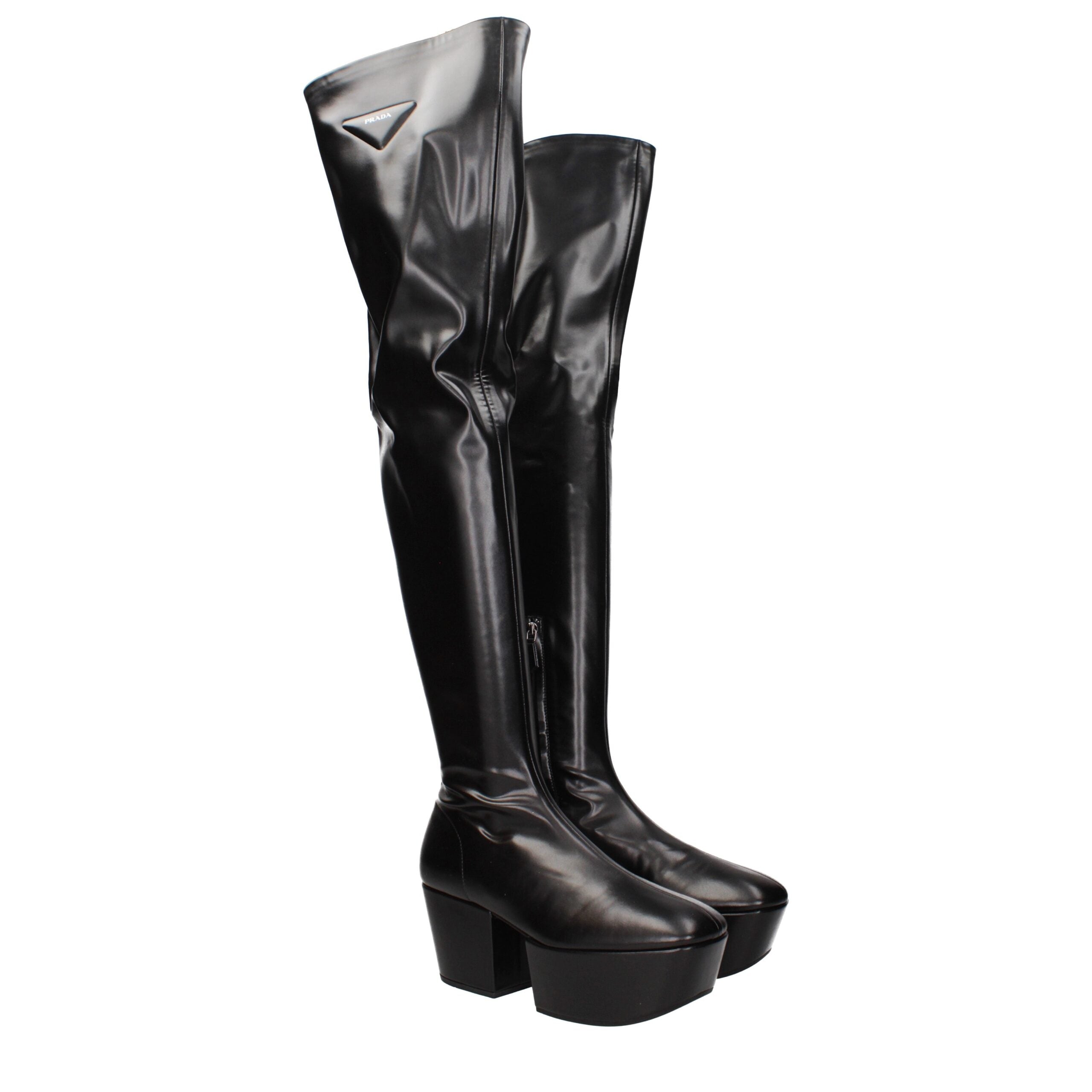 Prada Black Leather Boot