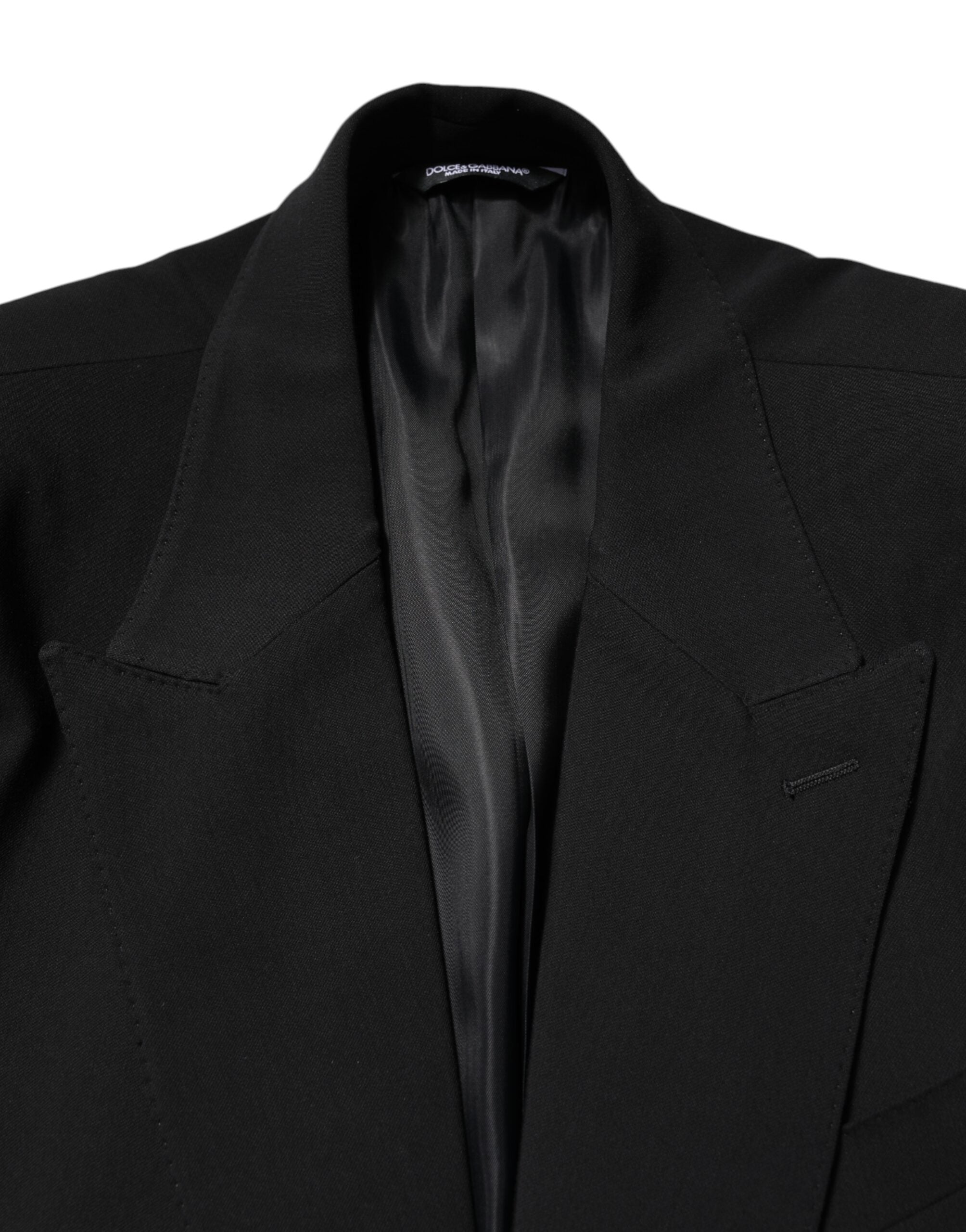 Dolce & Gabbana Black Cotton Single Breasted 2 Piece Suit