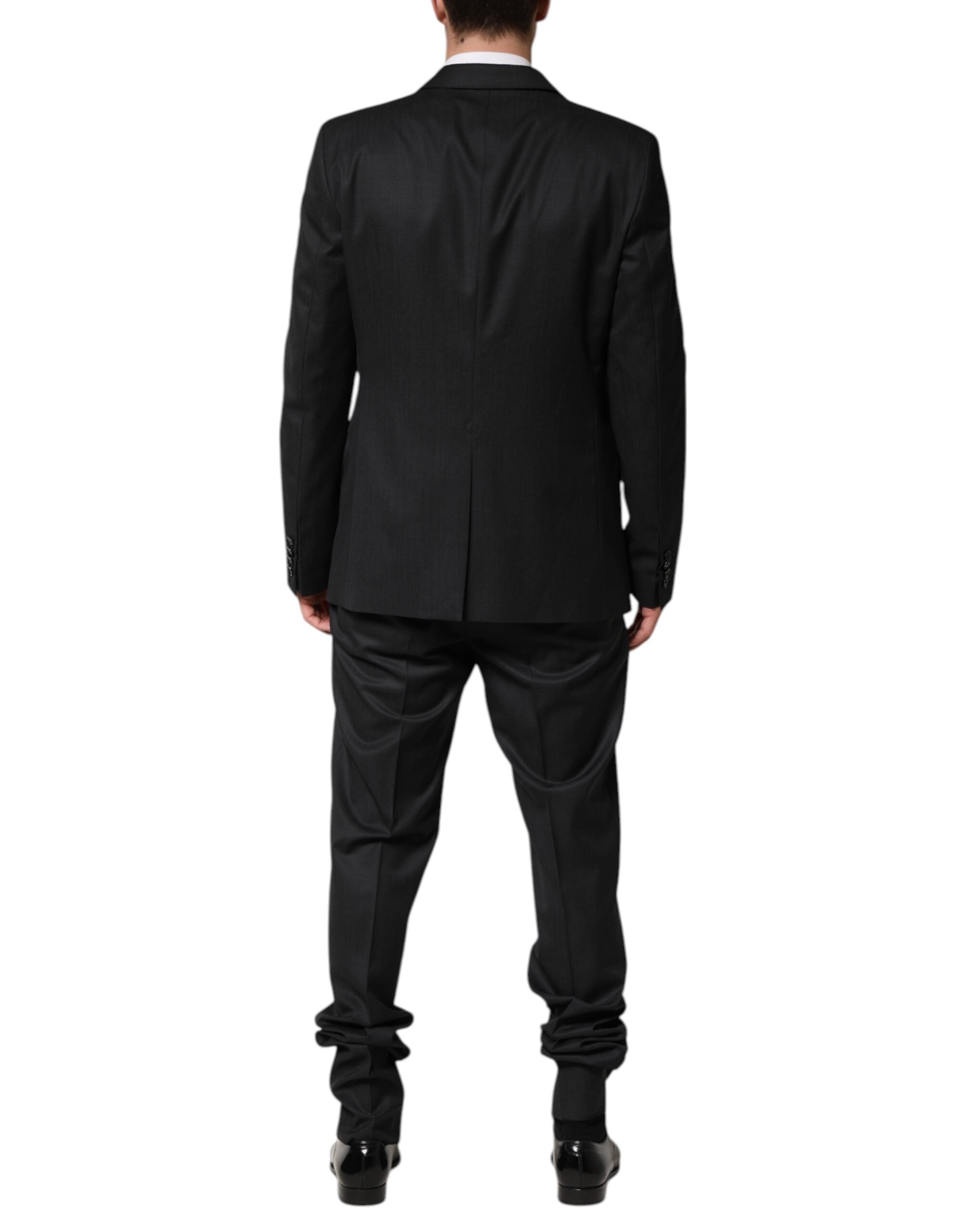 Dolce & Gabbana Dark Gray Wool Single Breasted 2 Piece Suit