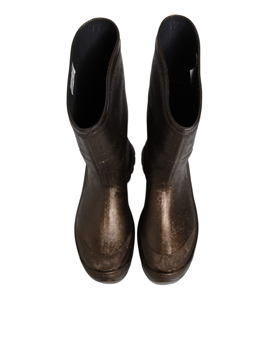 Dolce & Gabbana Metallic Brown Pull On Rain Boots Shoes