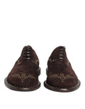 Dolce & Gabbana Elegant Brown Velvet Oxford Lace-up Shoes