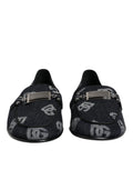 Dolce & Gabbana Blue Logo Cotton Loafers Formal Dress Shoes