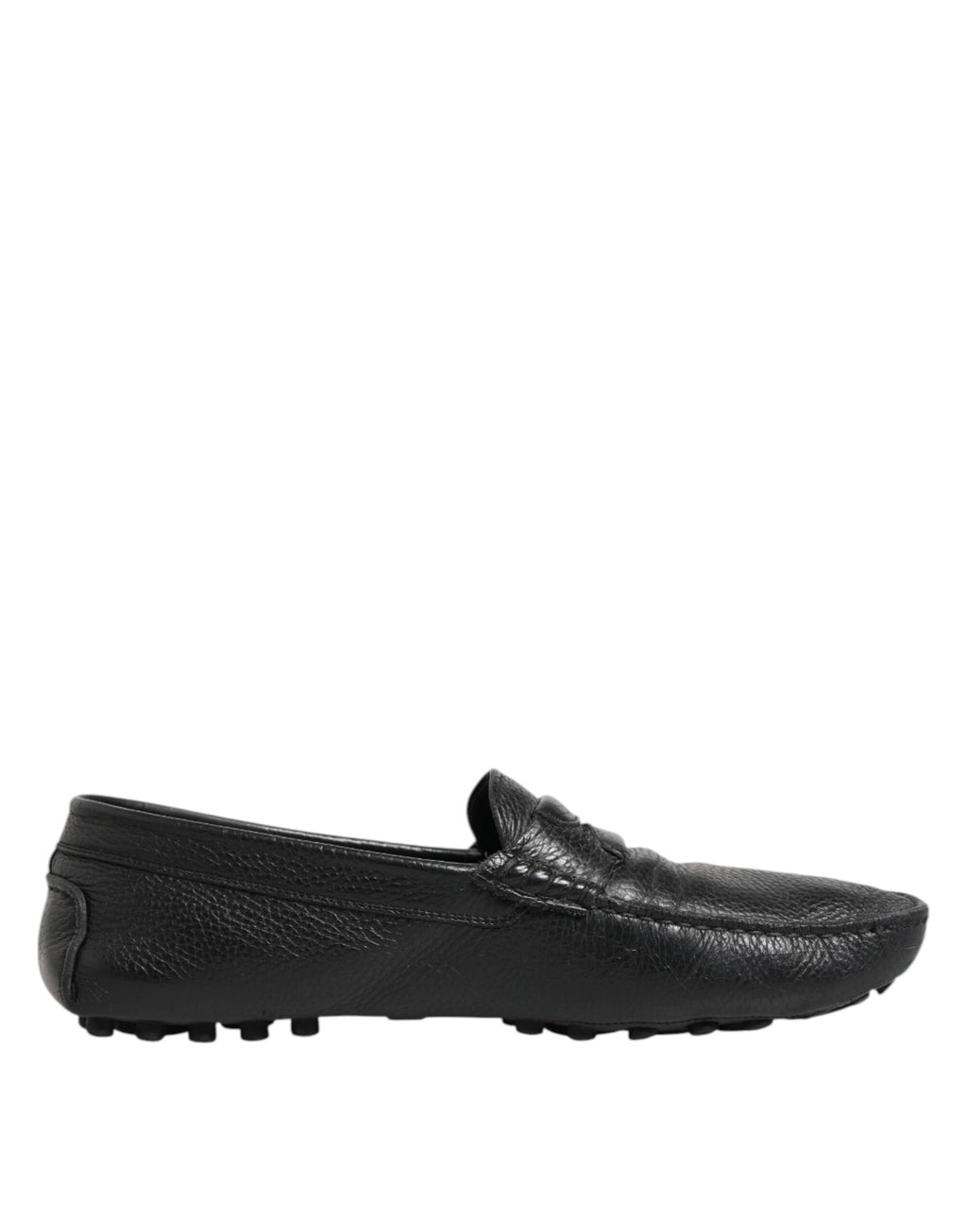 Dolce & Gabbana Black Leather Slip On Mocassin Loafer Shoes